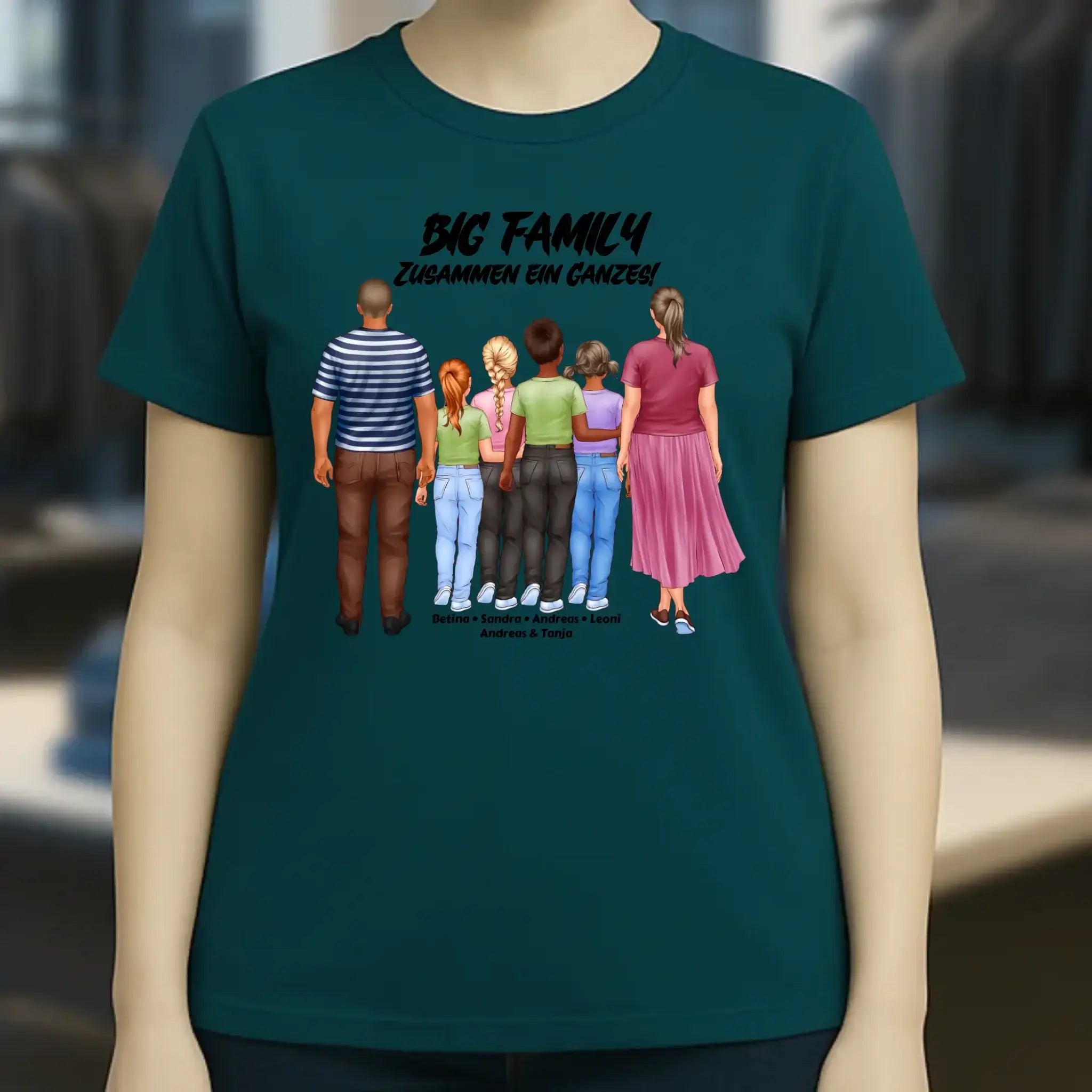 Huge Familien-Designer mit 0-4 Kindern • Ladies Premium T-Shirt XS-2XL aus Bio-Baumwolle für Damen • Exklusivdesign • personalisiert
