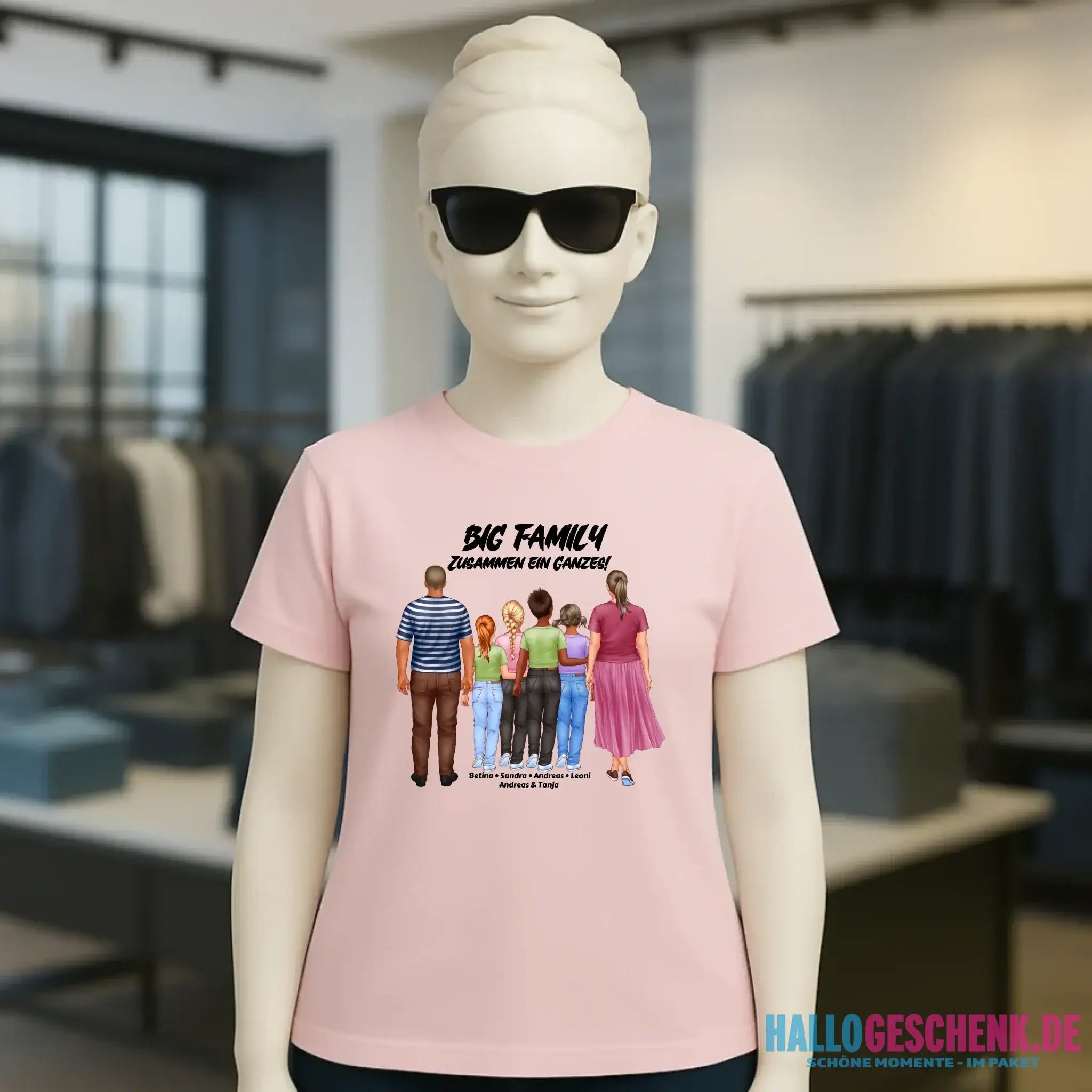 Huge Familien-Designer mit 0-4 Kindern • Ladies Premium T-Shirt XS-2XL aus Bio-Baumwolle für Damen • Exklusivdesign • personalisiert