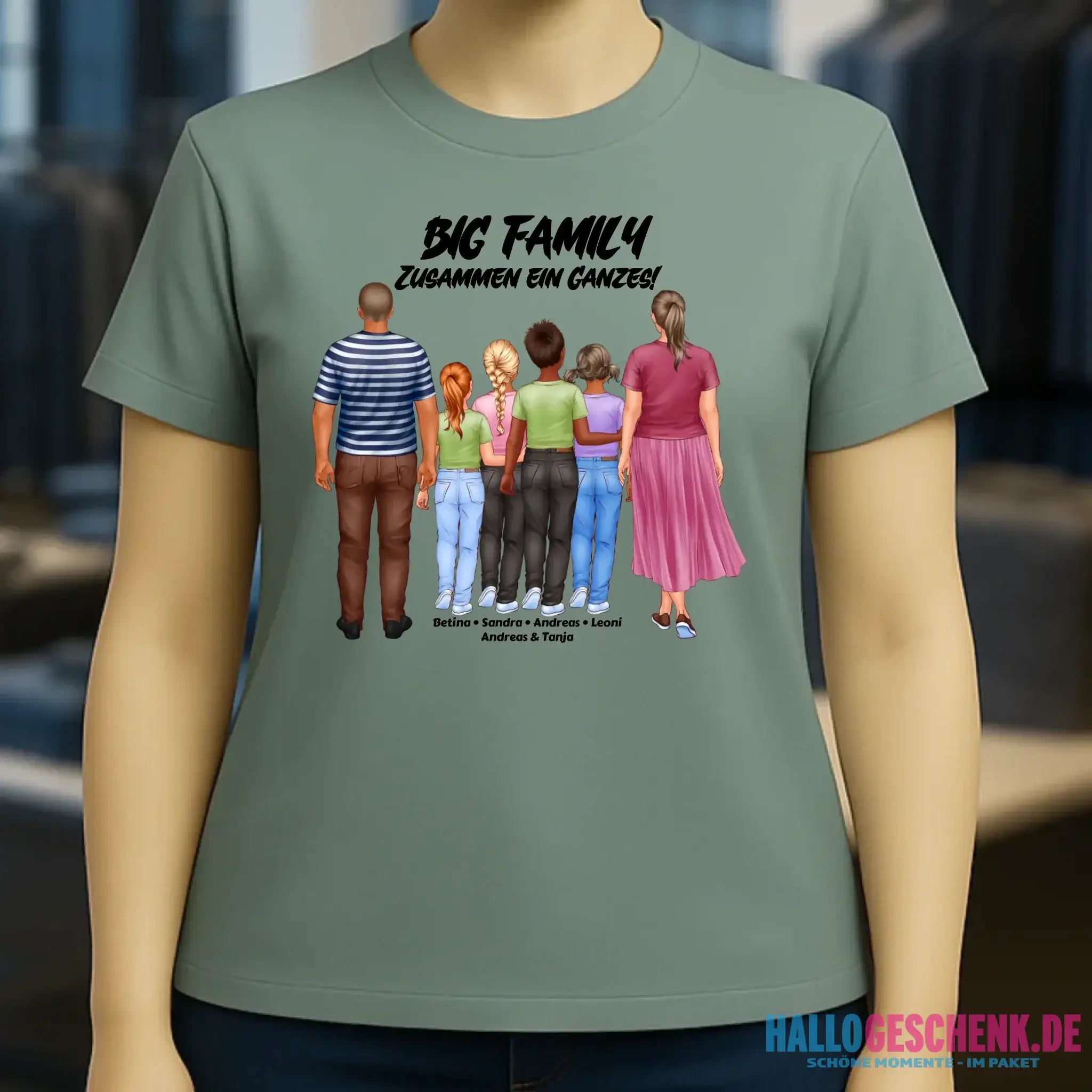 Huge Familien-Designer mit 0-4 Kindern • Ladies Premium T-Shirt XS-2XL aus Bio-Baumwolle für Damen • Exklusivdesign • personalisiert