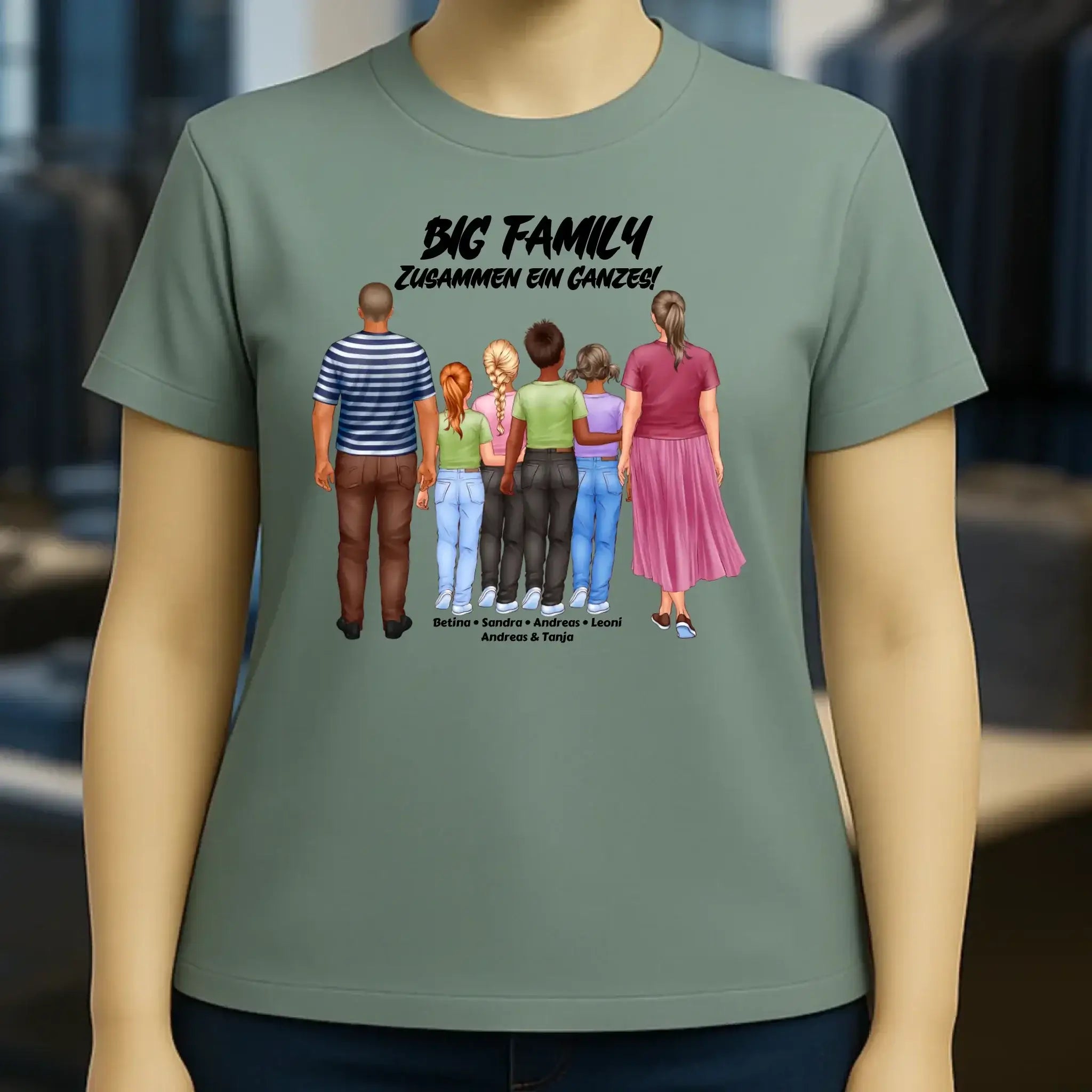 Huge Familien-Designer mit 0-4 Kindern • Ladies Premium T-Shirt XS-2XL aus Bio-Baumwolle für Damen • Exklusivdesign • personalisiert
