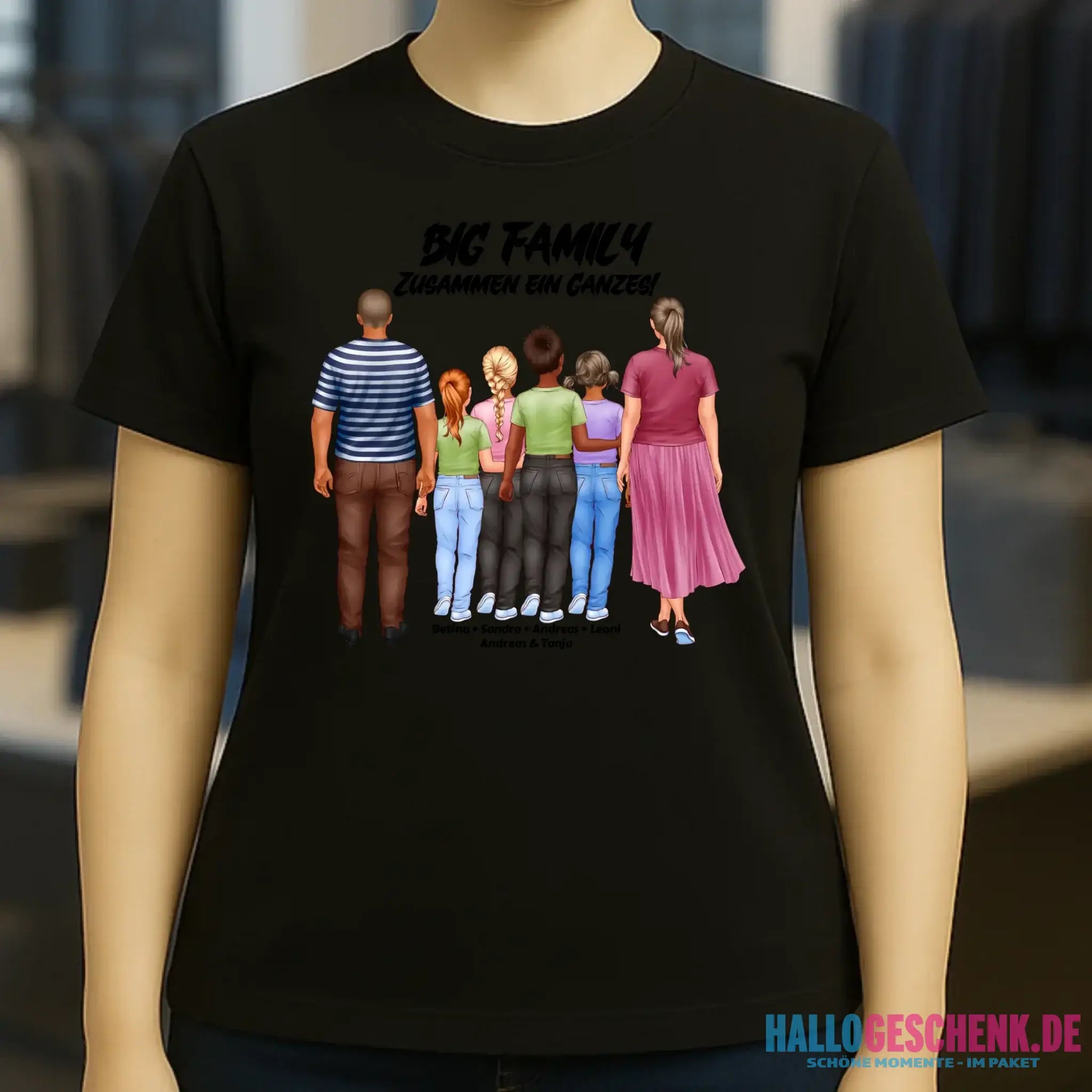 Huge Familien-Designer mit 0-4 Kindern • Ladies Premium T-Shirt XS-2XL aus Bio-Baumwolle für Damen • Exklusivdesign • personalisiert