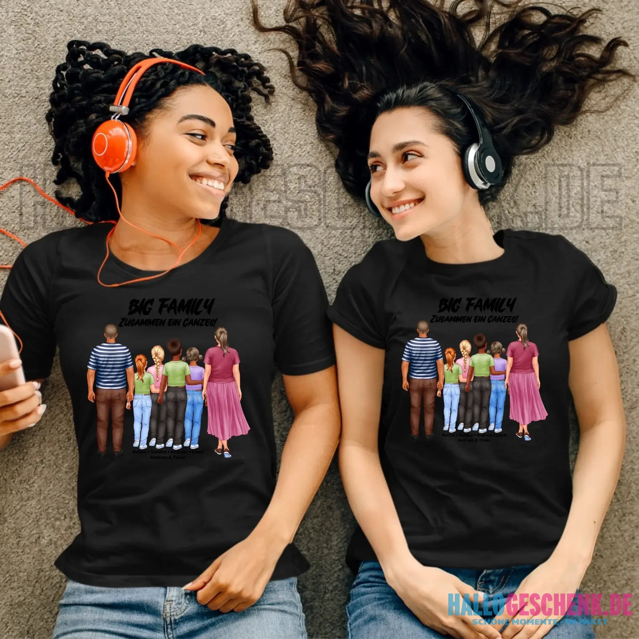 Huge Familien-Designer mit 0-4 Kindern • Ladies Premium T-Shirt XS-2XL aus Bio-Baumwolle für Damen • Exklusivdesign • personalisiert
