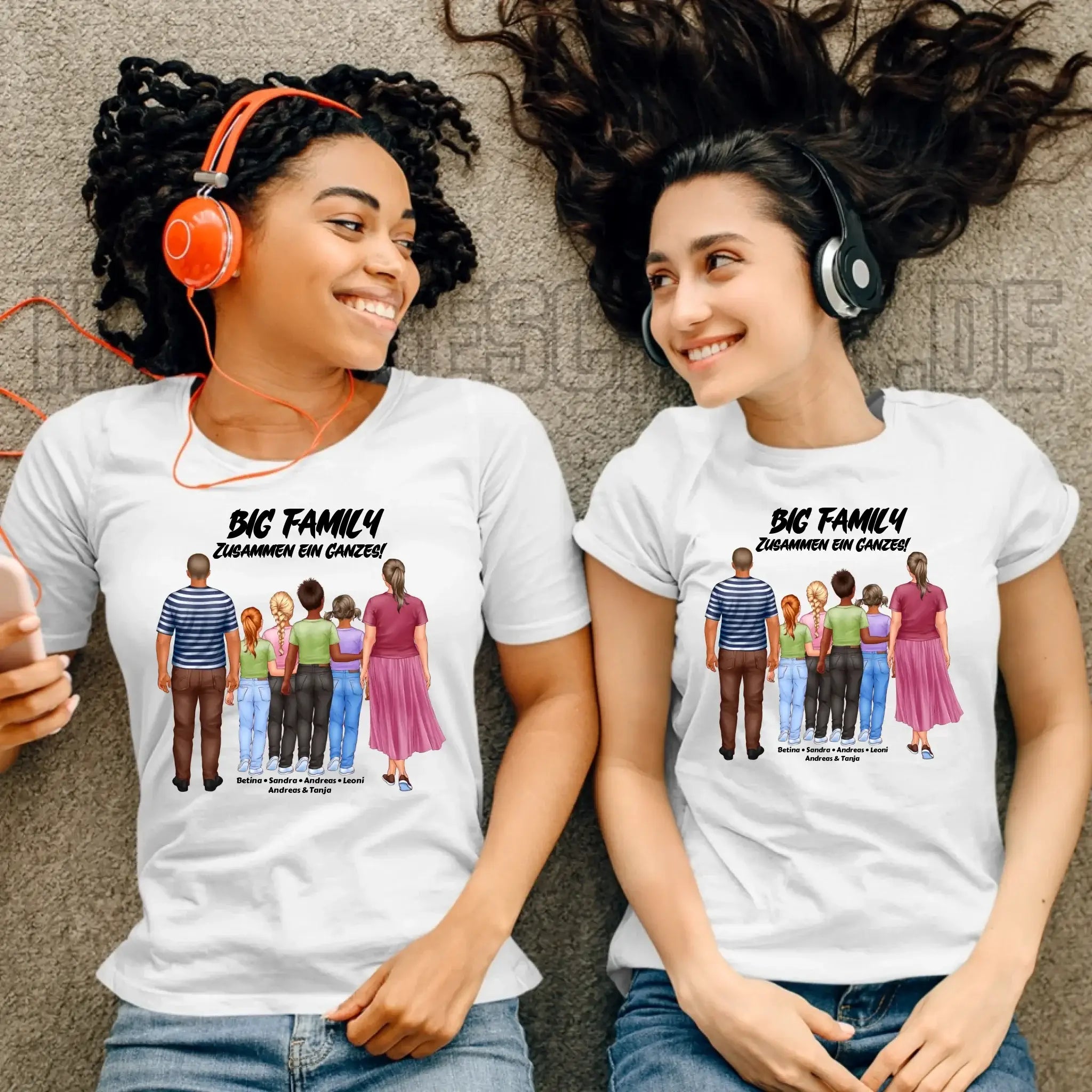 Huge Familien-Designer mit 0-4 Kindern • Ladies Premium T-Shirt XS-2XL aus Bio-Baumwolle für Damen • Exklusivdesign • personalisiert