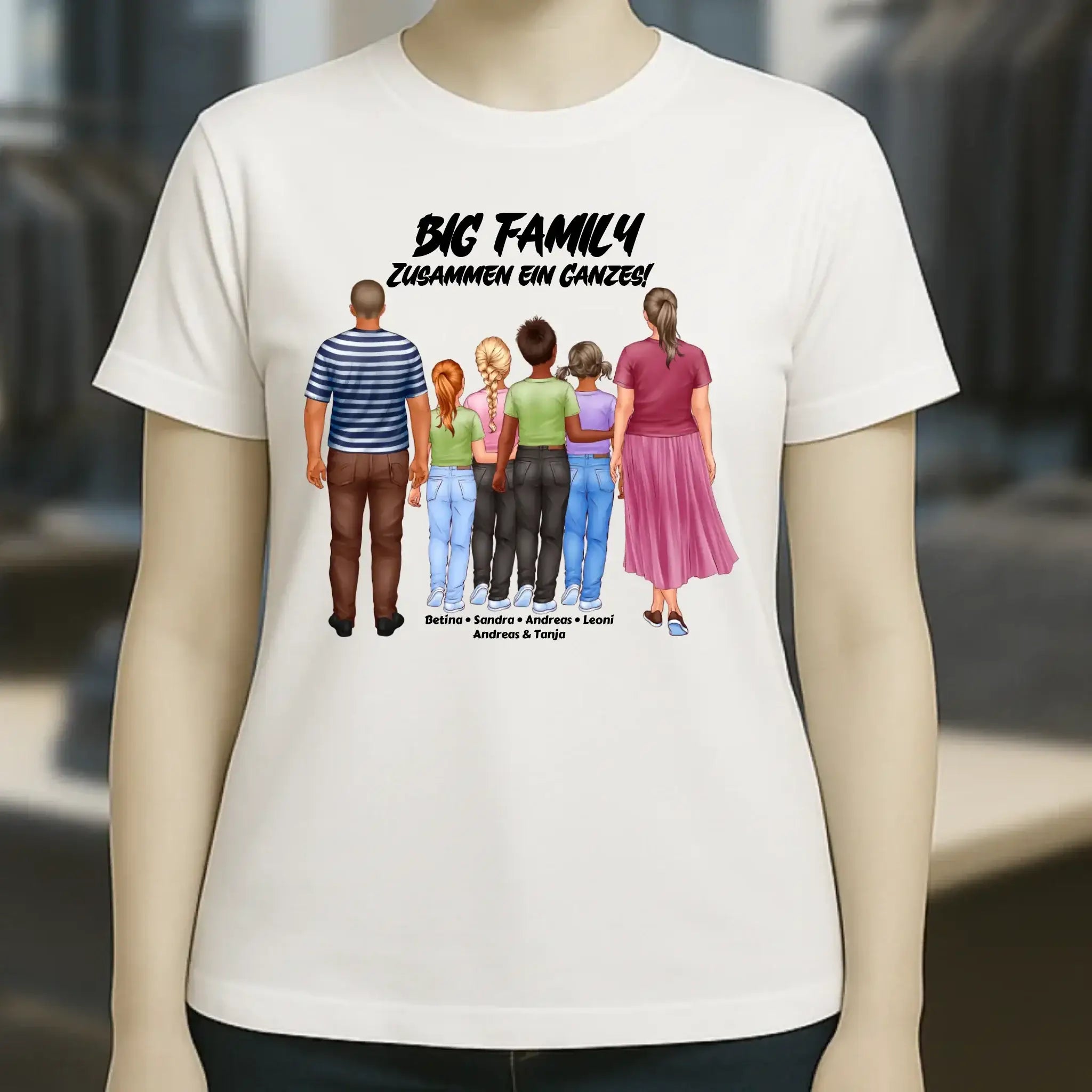 Huge Familien-Designer mit 0-4 Kindern • Ladies Premium T-Shirt XS-2XL aus Bio-Baumwolle für Damen • Exklusivdesign • personalisiert
