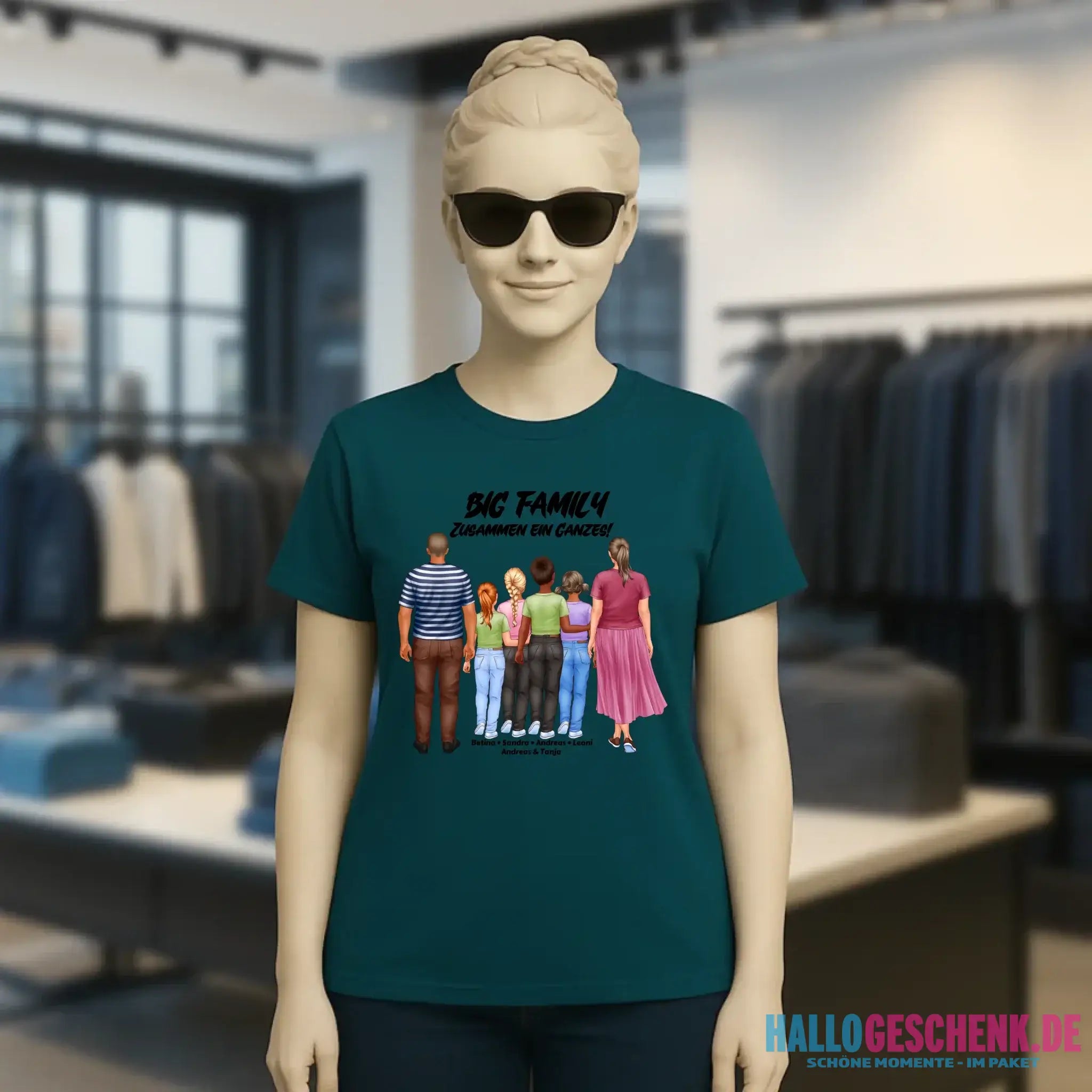 Huge Familien-Designer mit 0-4 Kindern • Ladies Premium T-Shirt XS-2XL aus Bio-Baumwolle für Damen • Exklusivdesign • personalisiert