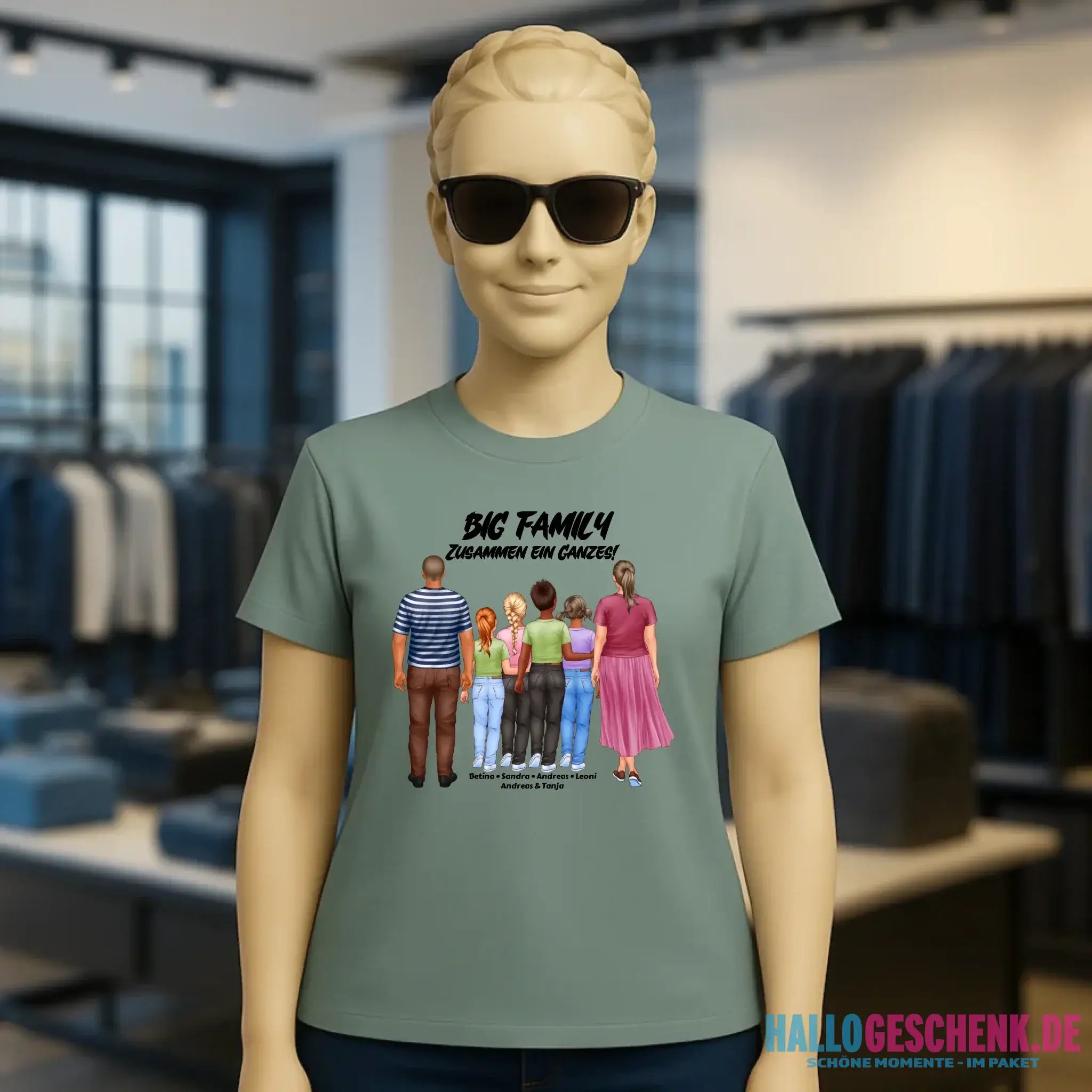 Huge Familien-Designer mit 0-4 Kindern • Ladies Premium T-Shirt XS-2XL aus Bio-Baumwolle für Damen • Exklusivdesign • personalisiert