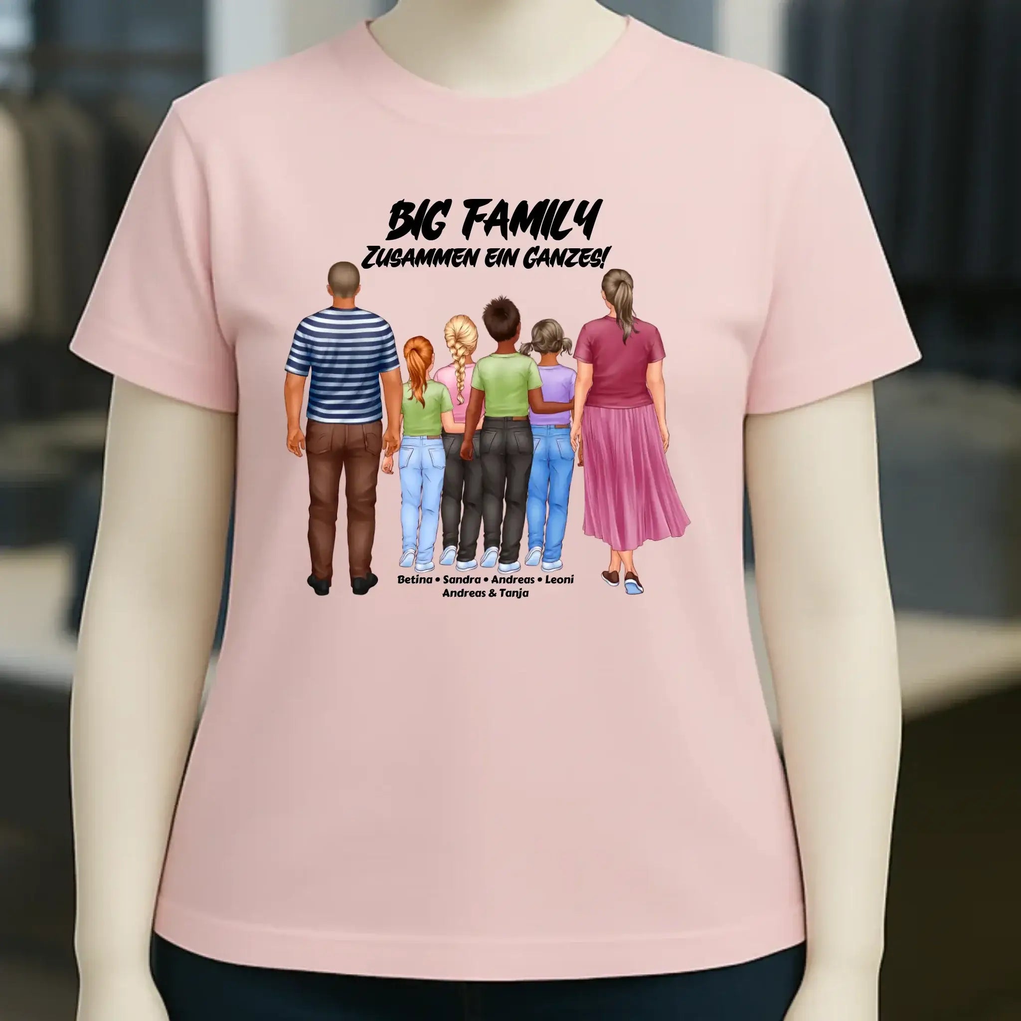 Huge Familien-Designer mit 0-4 Kindern • Ladies Premium T-Shirt XS-2XL aus Bio-Baumwolle für Damen • Exklusivdesign • personalisiert