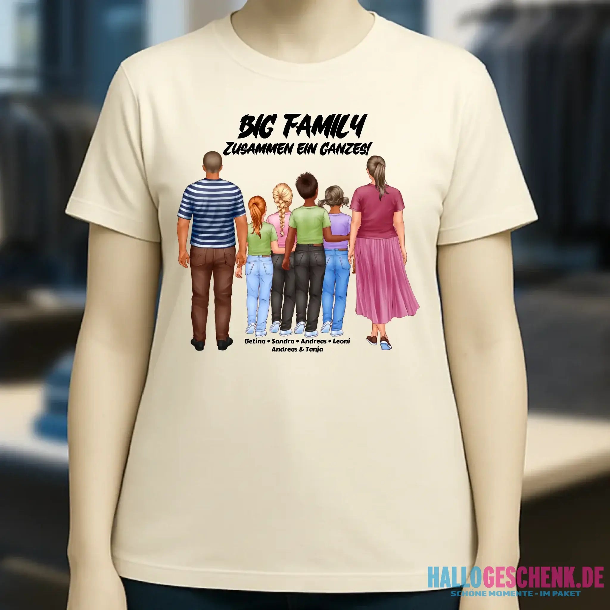 Huge Familien-Designer mit 0-4 Kindern • Ladies Premium T-Shirt XS-2XL aus Bio-Baumwolle für Damen • Exklusivdesign • personalisiert