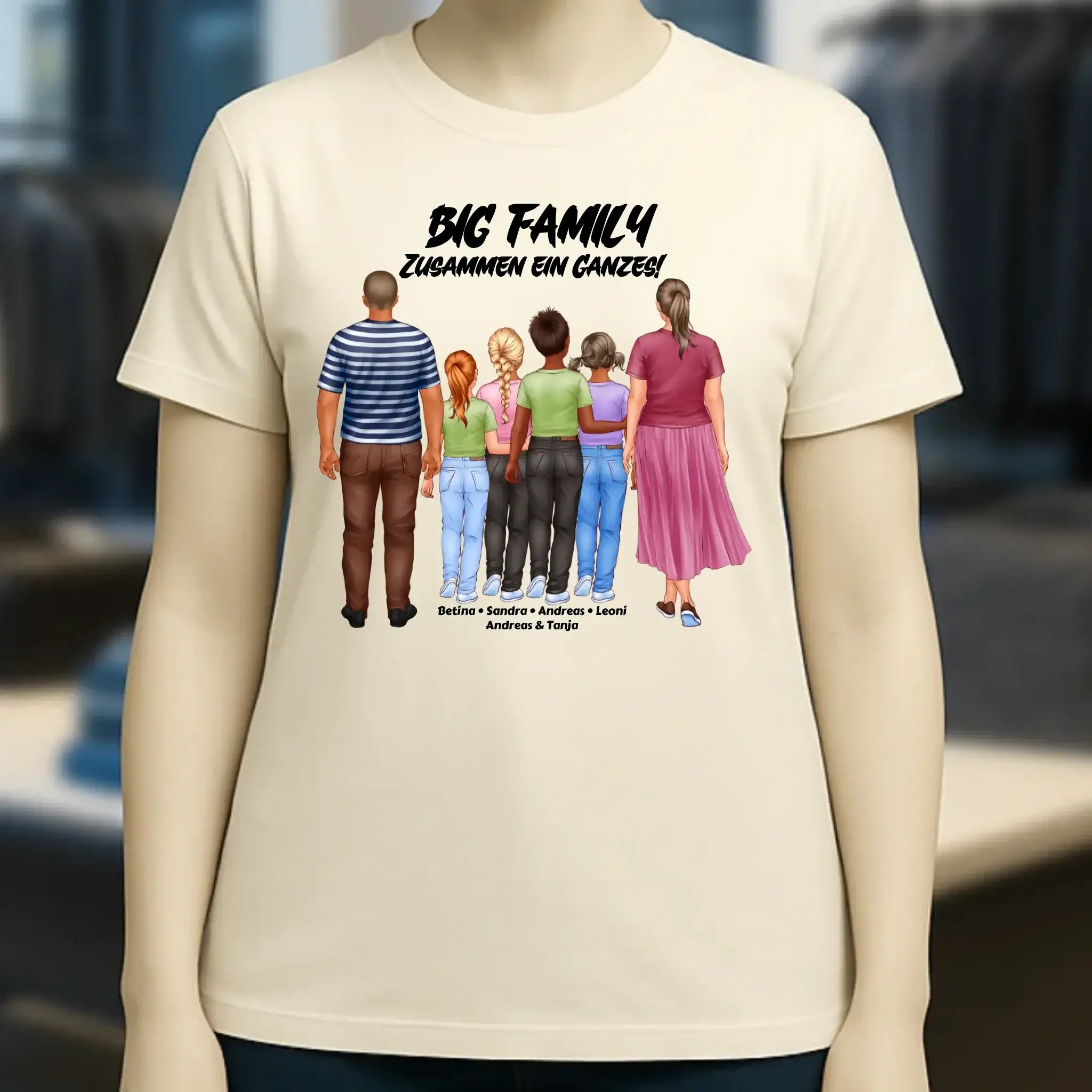 Huge Familien-Designer mit 0-4 Kindern • Ladies Premium T-Shirt XS-2XL aus Bio-Baumwolle für Damen • Exklusivdesign • personalisiert