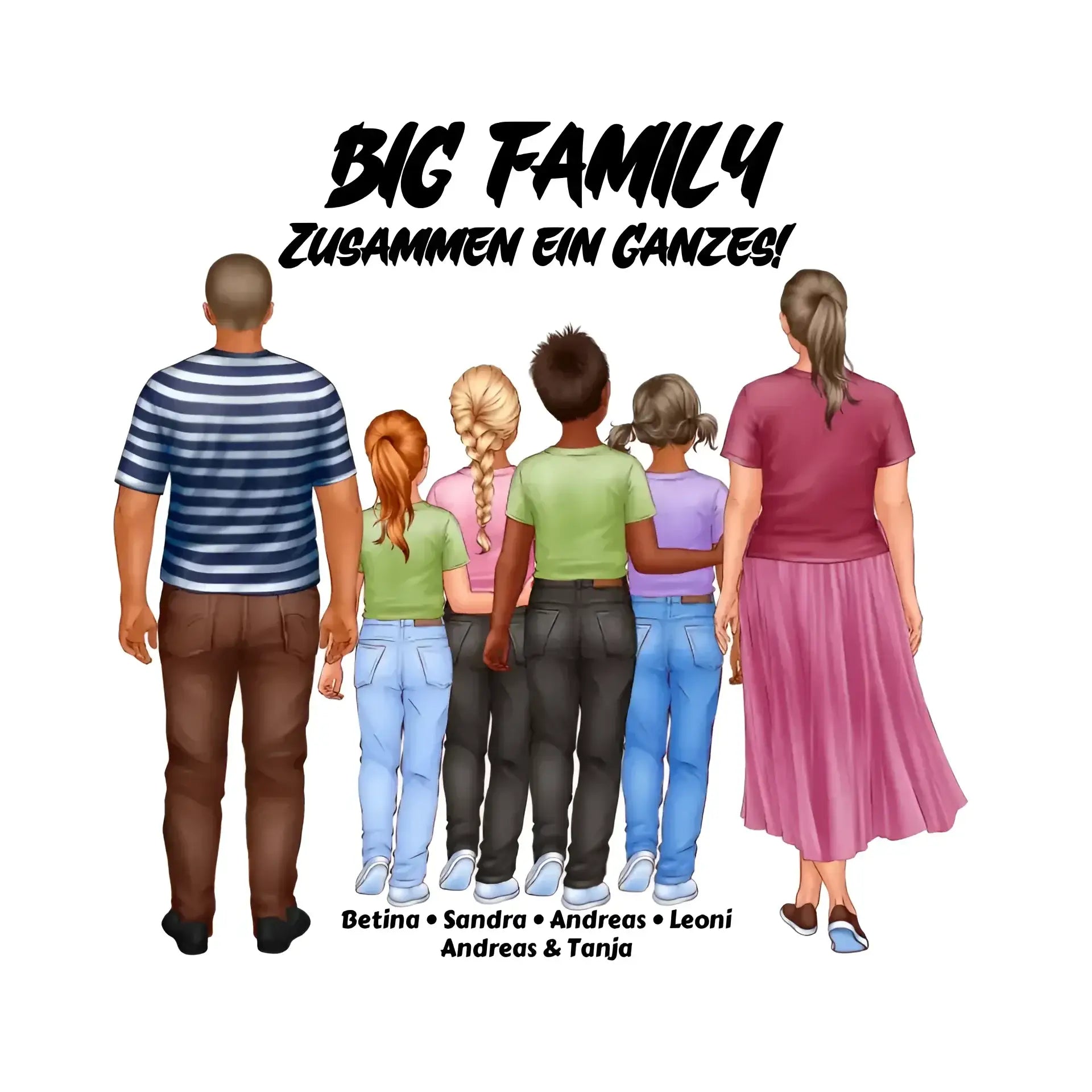 Huge Familien-Designer mit 0-4 Kindern • STICKER 20x20 cm (Aufkleber) - White / OneSize / ausgestanzter Sticker 20x20