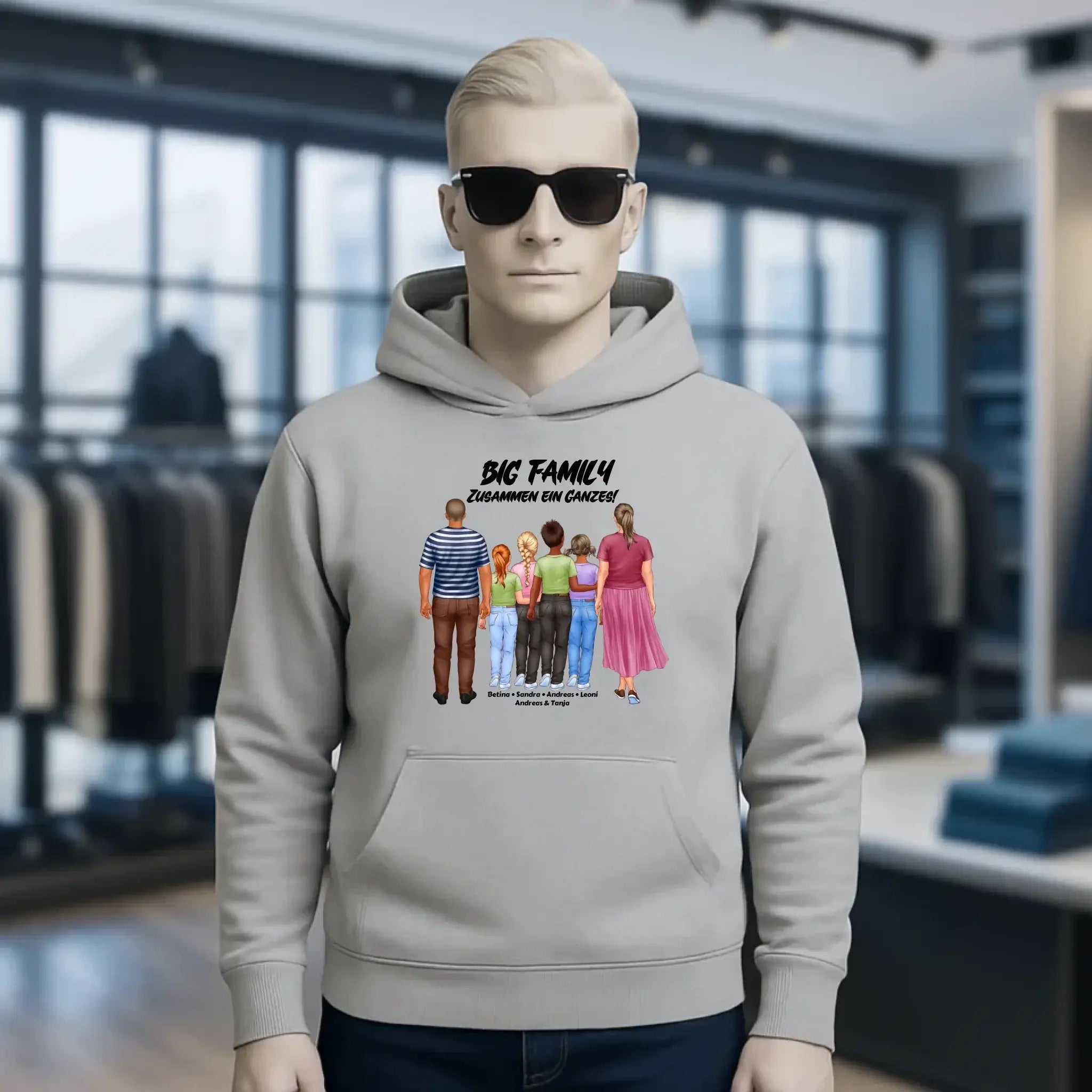 Huge Familien-Designer mit 0-4 Kindern • Unisex Premium Hoodie XS-5XL aus Bio-Baumwolle für Damen & Herren • Exklusivdesign • personalisiert