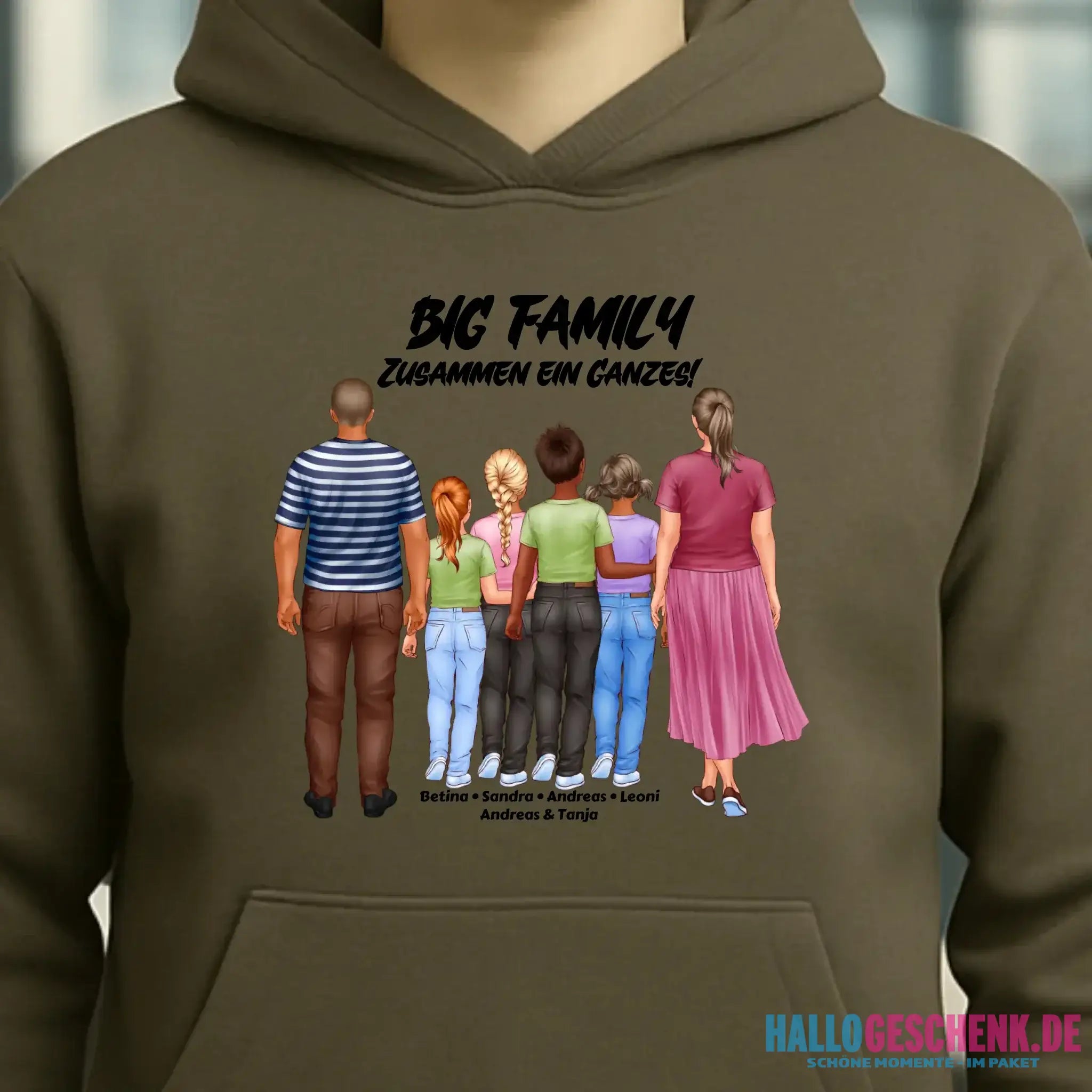 Huge Familien-Designer mit 0-4 Kindern • Unisex Premium Hoodie XS-5XL aus Bio-Baumwolle für Damen & Herren • Exklusivdesign • personalisiert