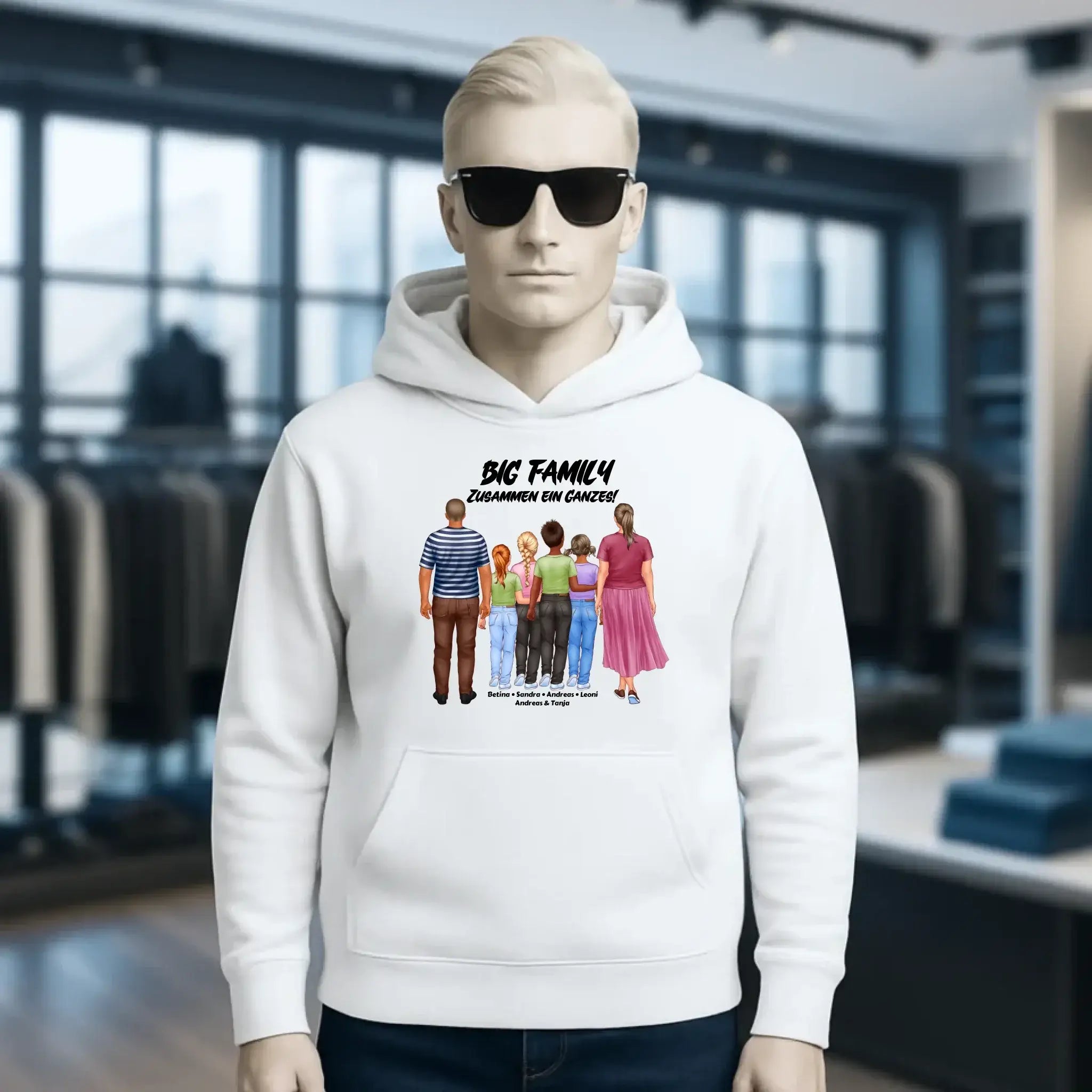 Huge Familien-Designer mit 0-4 Kindern • Unisex Premium Hoodie XS-5XL aus Bio-Baumwolle für Damen & Herren • Exklusivdesign • personalisiert