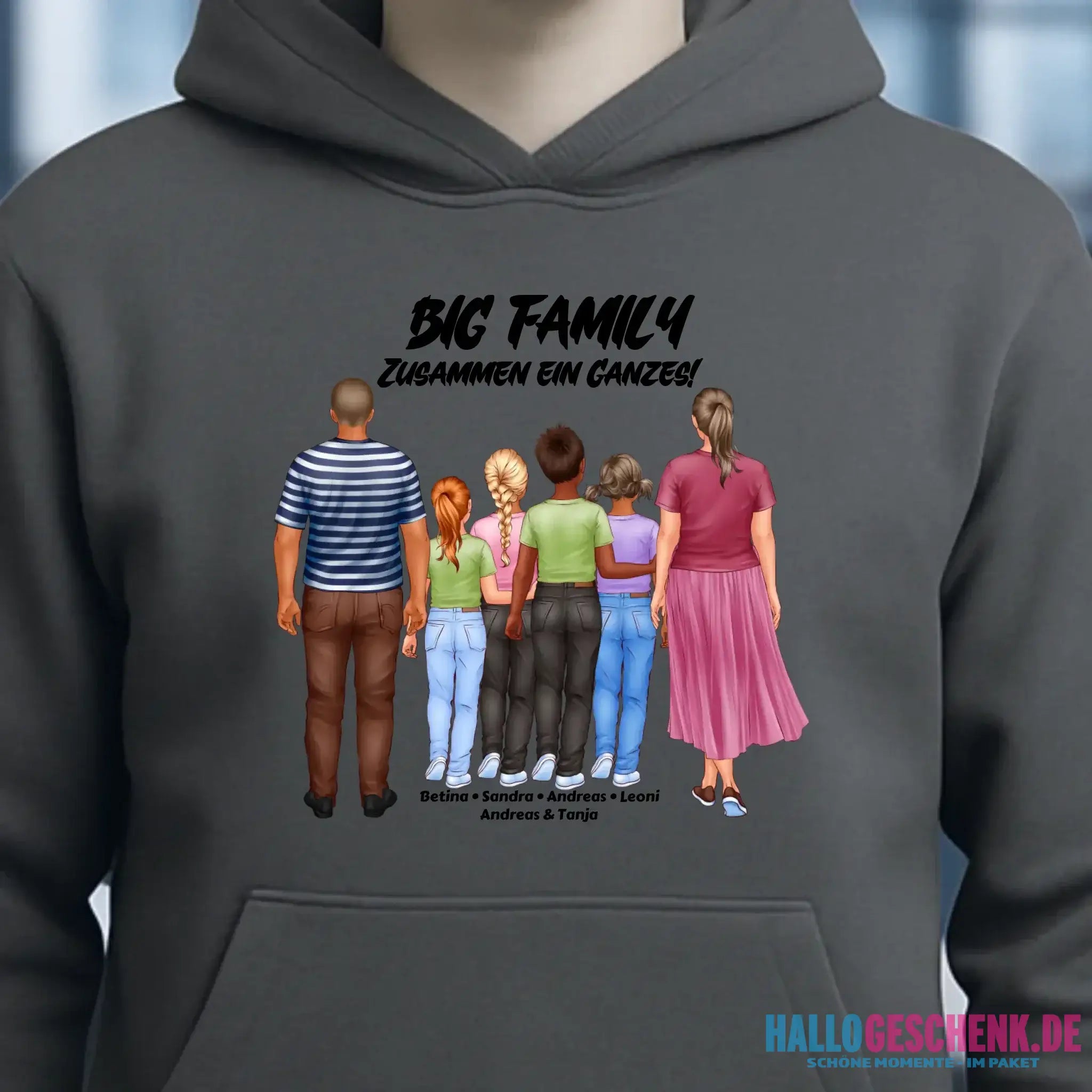 Huge Familien-Designer mit 0-4 Kindern • Unisex Premium Hoodie XS-5XL aus Bio-Baumwolle für Damen & Herren • Exklusivdesign • personalisiert