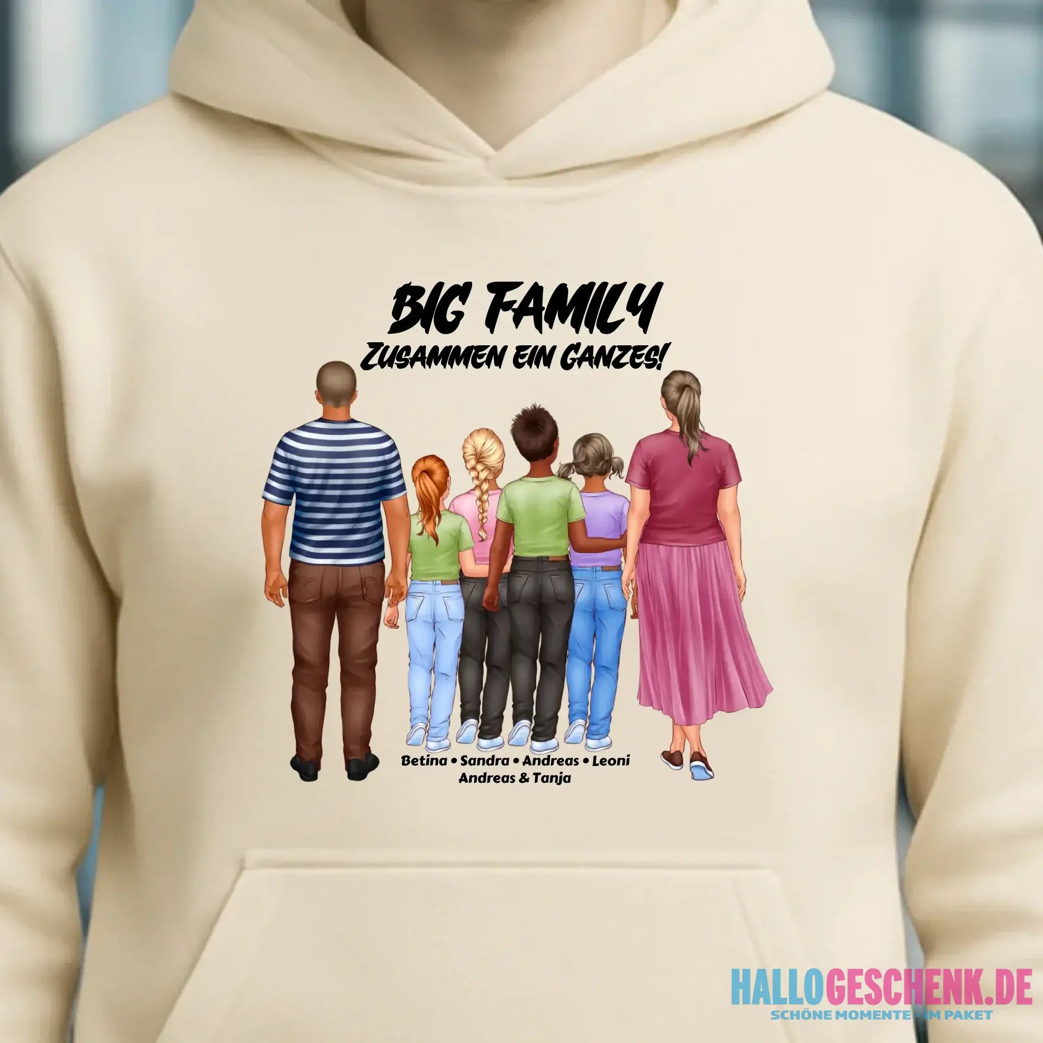 Huge Familien-Designer mit 0-4 Kindern • Unisex Premium Hoodie XS-5XL aus Bio-Baumwolle für Damen & Herren • Exklusivdesign • personalisiert