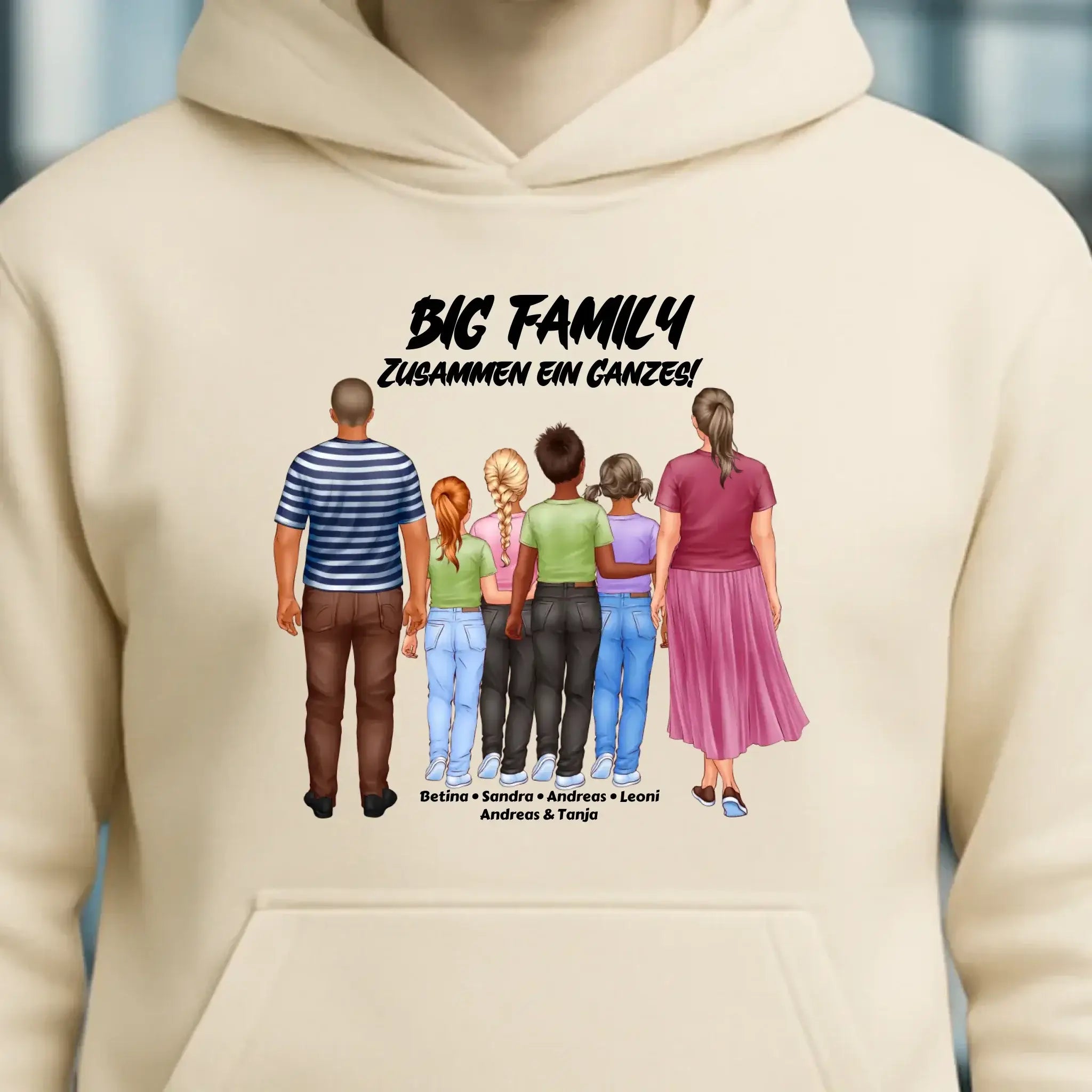 Huge Familien-Designer mit 0-4 Kindern • Unisex Premium Hoodie XS-5XL aus Bio-Baumwolle für Damen & Herren • Exklusivdesign • personalisiert