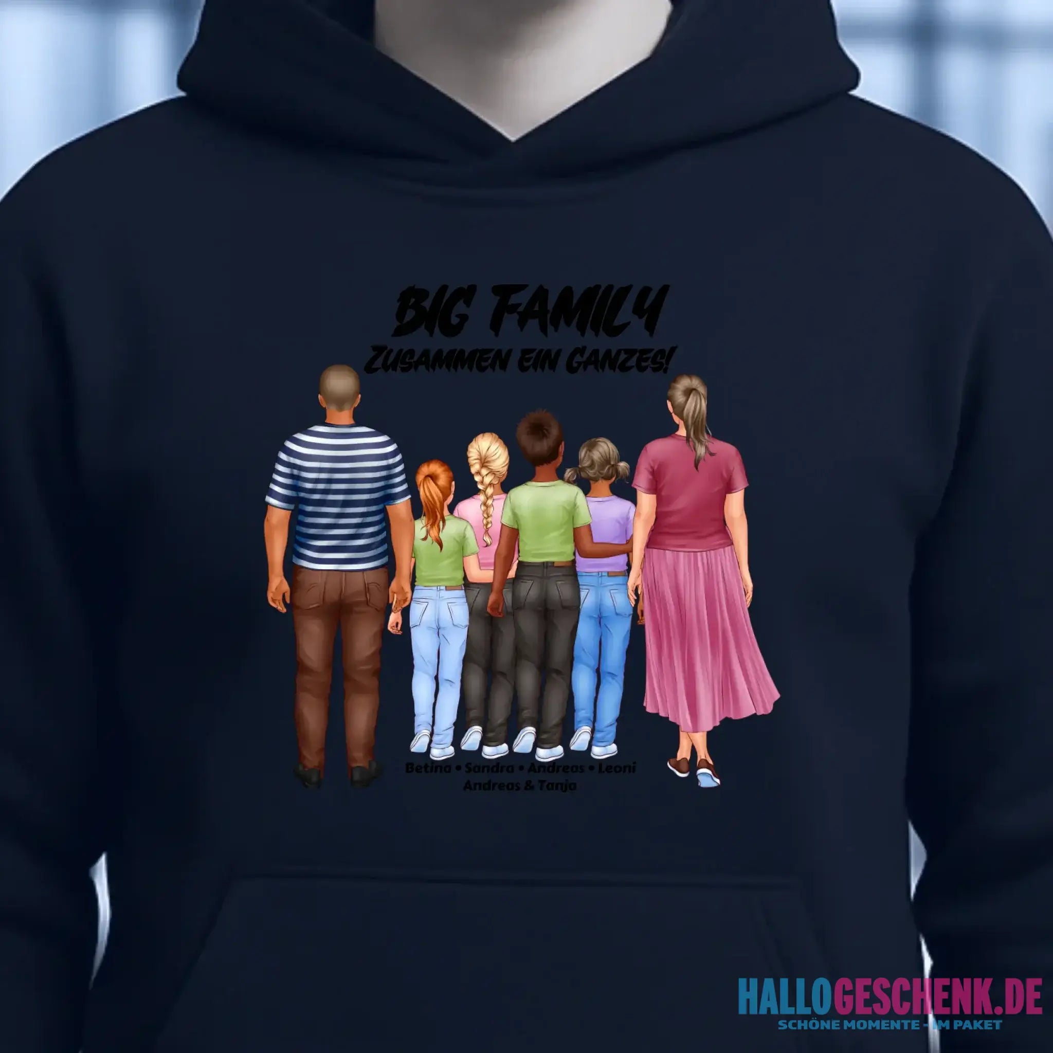 Huge Familien-Designer mit 0-4 Kindern • Unisex Premium Hoodie XS-5XL aus Bio-Baumwolle für Damen & Herren • Exklusivdesign • personalisiert