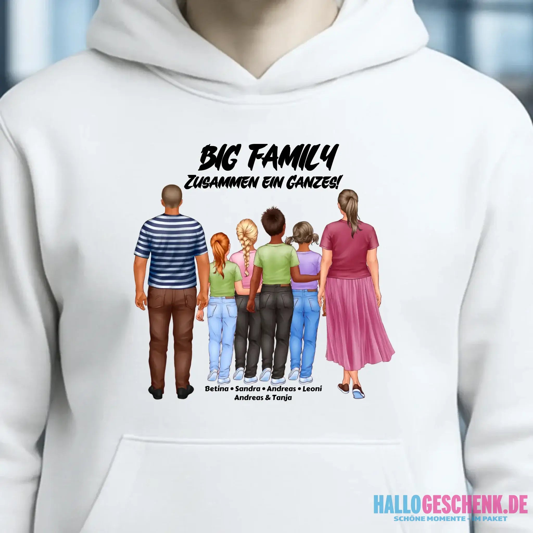 Huge Familien-Designer mit 0-4 Kindern • Unisex Premium Hoodie XS-5XL aus Bio-Baumwolle für Damen & Herren • Exklusivdesign • personalisiert
