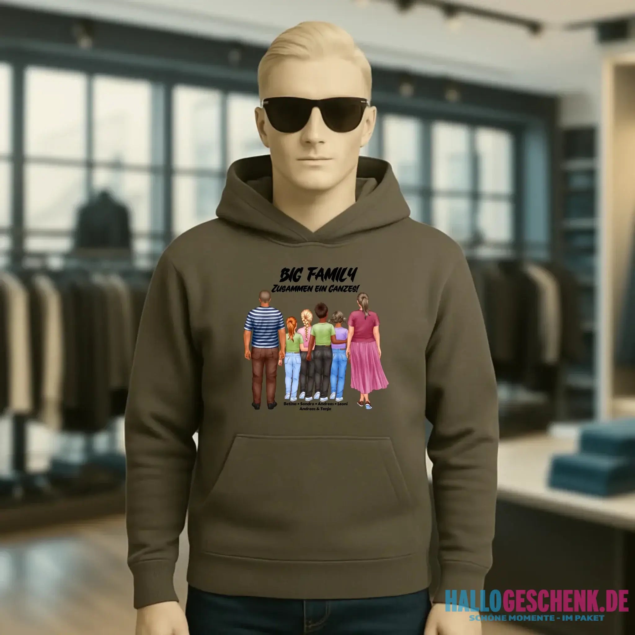 Huge Familien-Designer mit 0-4 Kindern • Unisex Premium Hoodie XS-5XL aus Bio-Baumwolle für Damen & Herren • Exklusivdesign • personalisiert