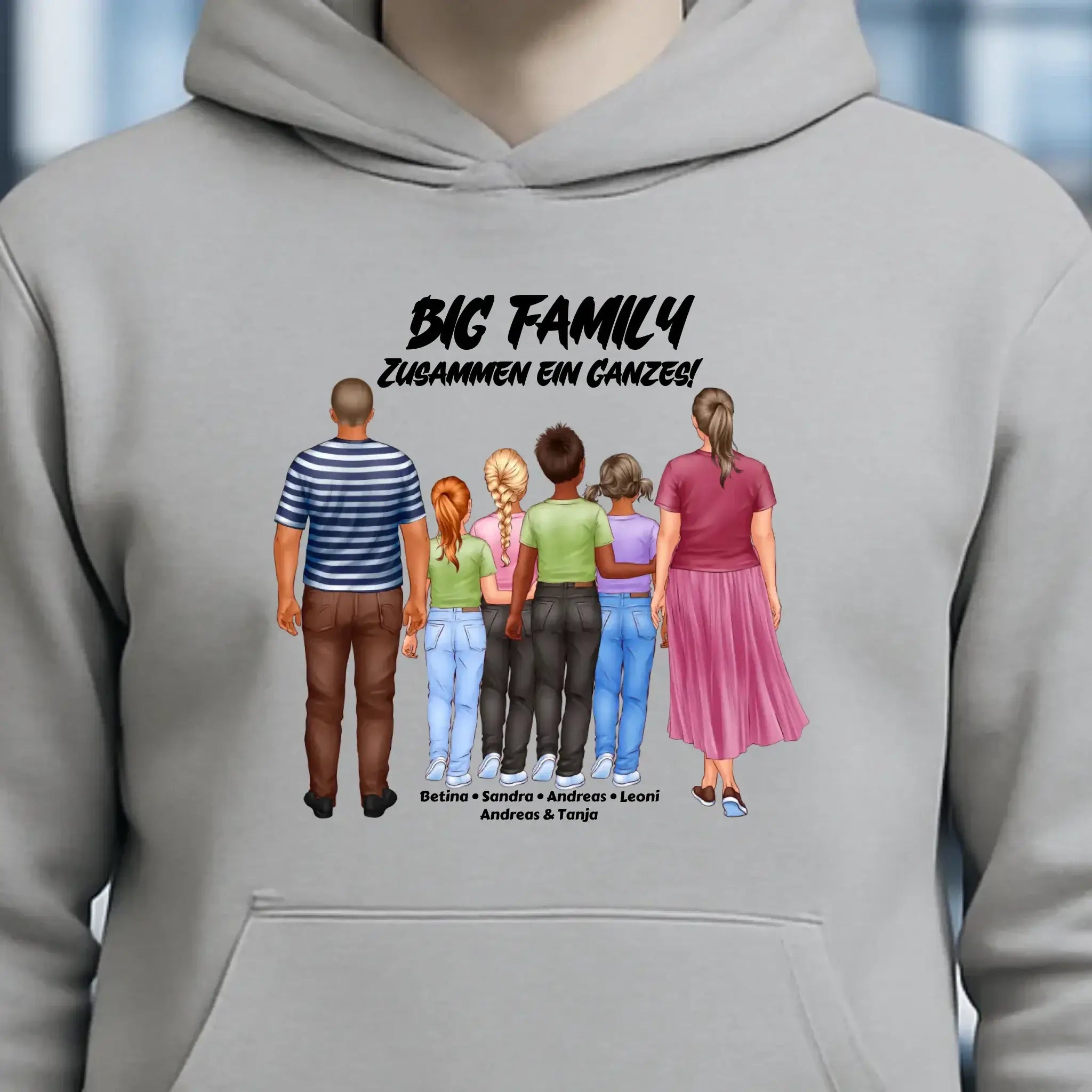 Huge Familien-Designer mit 0-4 Kindern • Unisex Premium Hoodie XS-5XL aus Bio-Baumwolle für Damen & Herren • Exklusivdesign • personalisiert