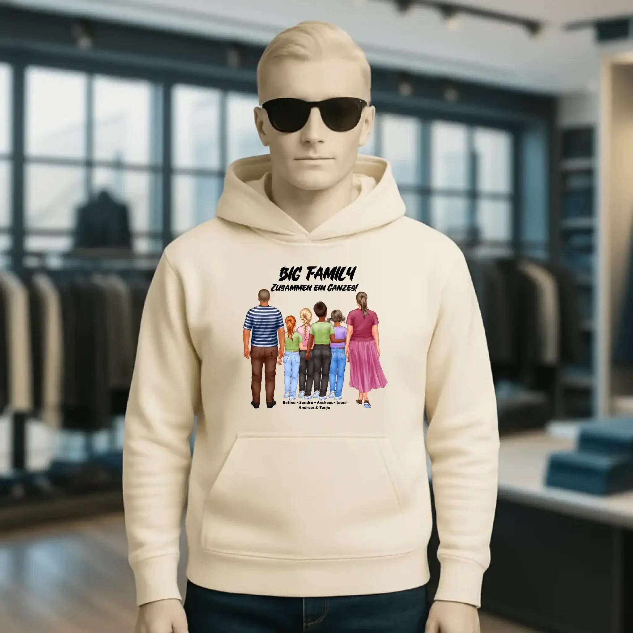 Huge Familien-Designer mit 0-4 Kindern • Unisex Premium Hoodie XS-5XL aus Bio-Baumwolle für Damen & Herren • Exklusivdesign • personalisiert