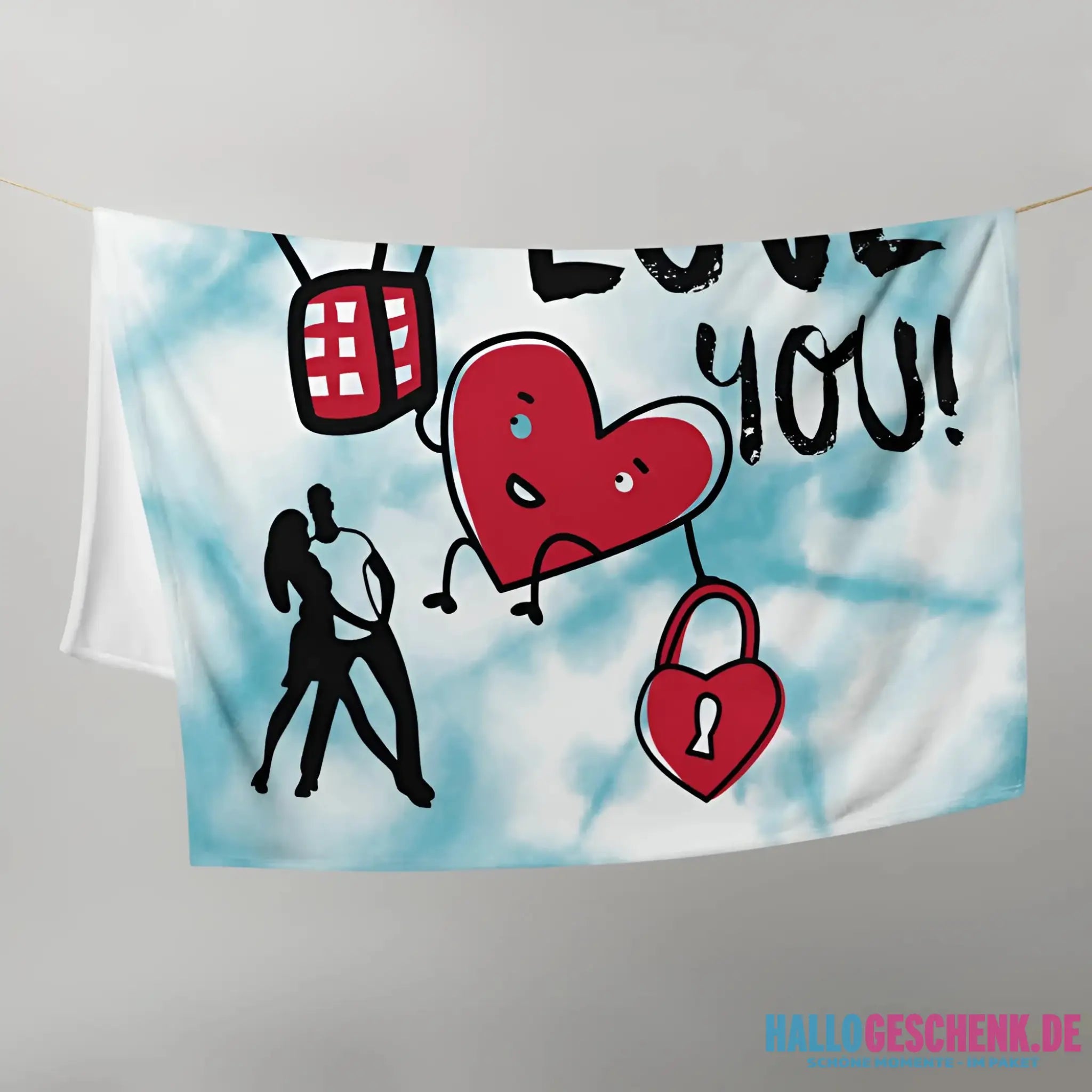 I love you! • Kuscheldecke / Tagesdecke - Kuscheldecken