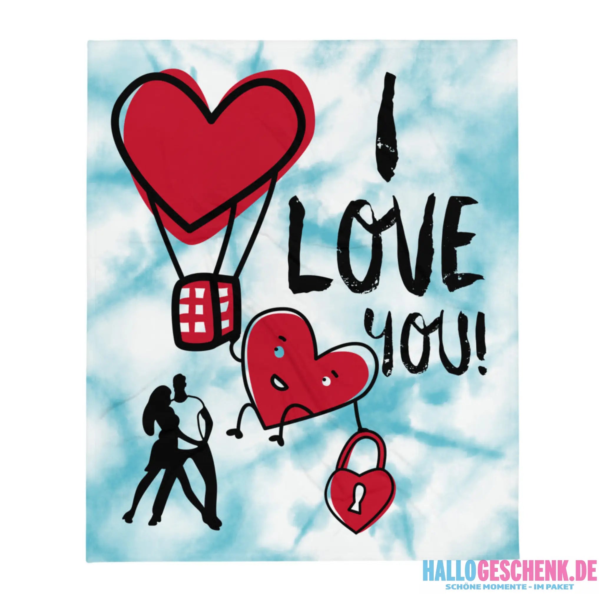 I love you! • Kuscheldecke / Tagesdecke - Kuscheldecken