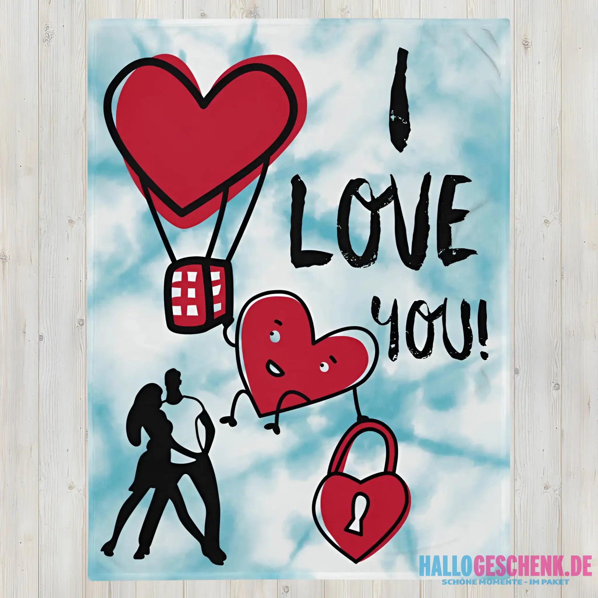 I love you! • Kuscheldecke / Tagesdecke - Kuscheldecken