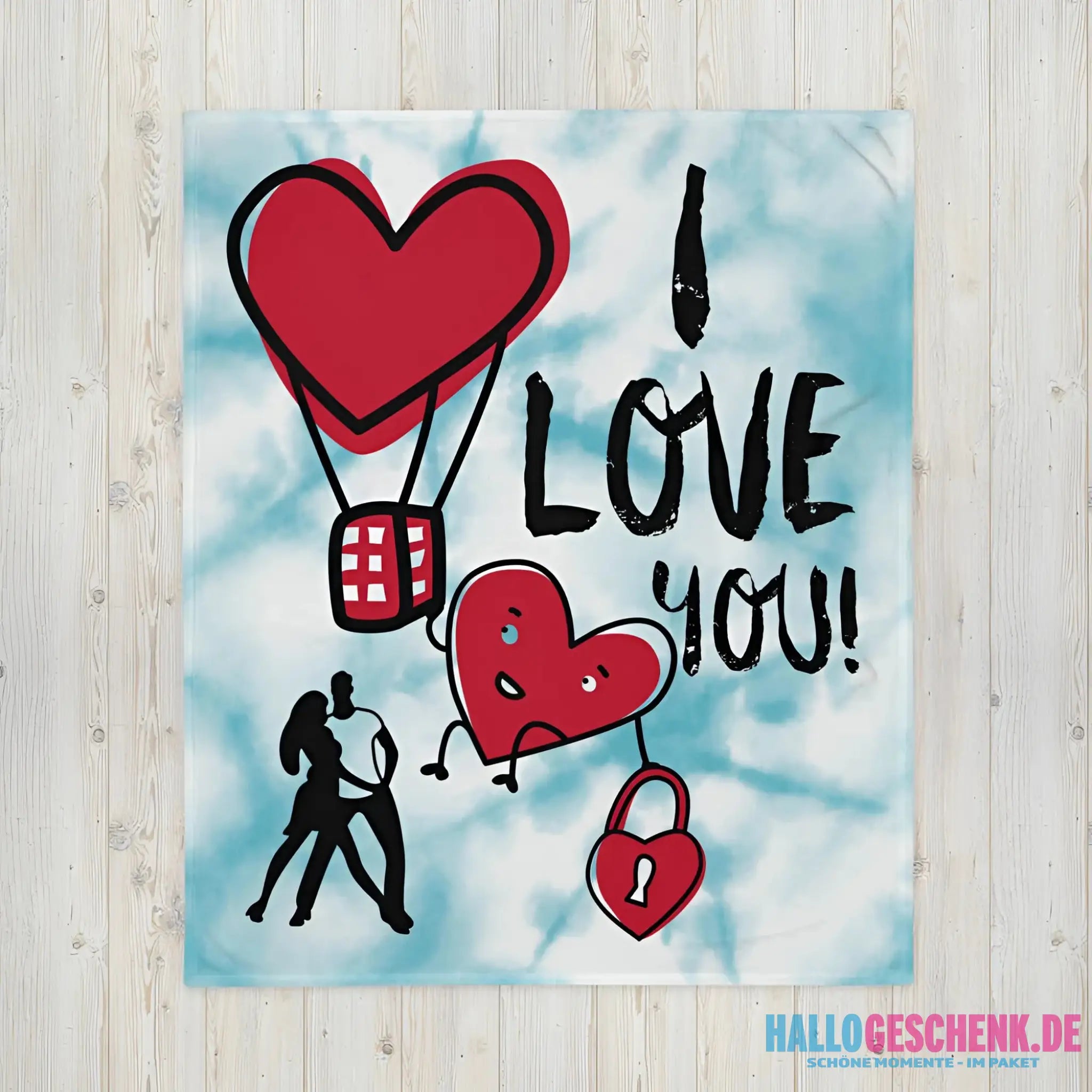 I love you! • Kuscheldecke / Tagesdecke - Kuscheldecken