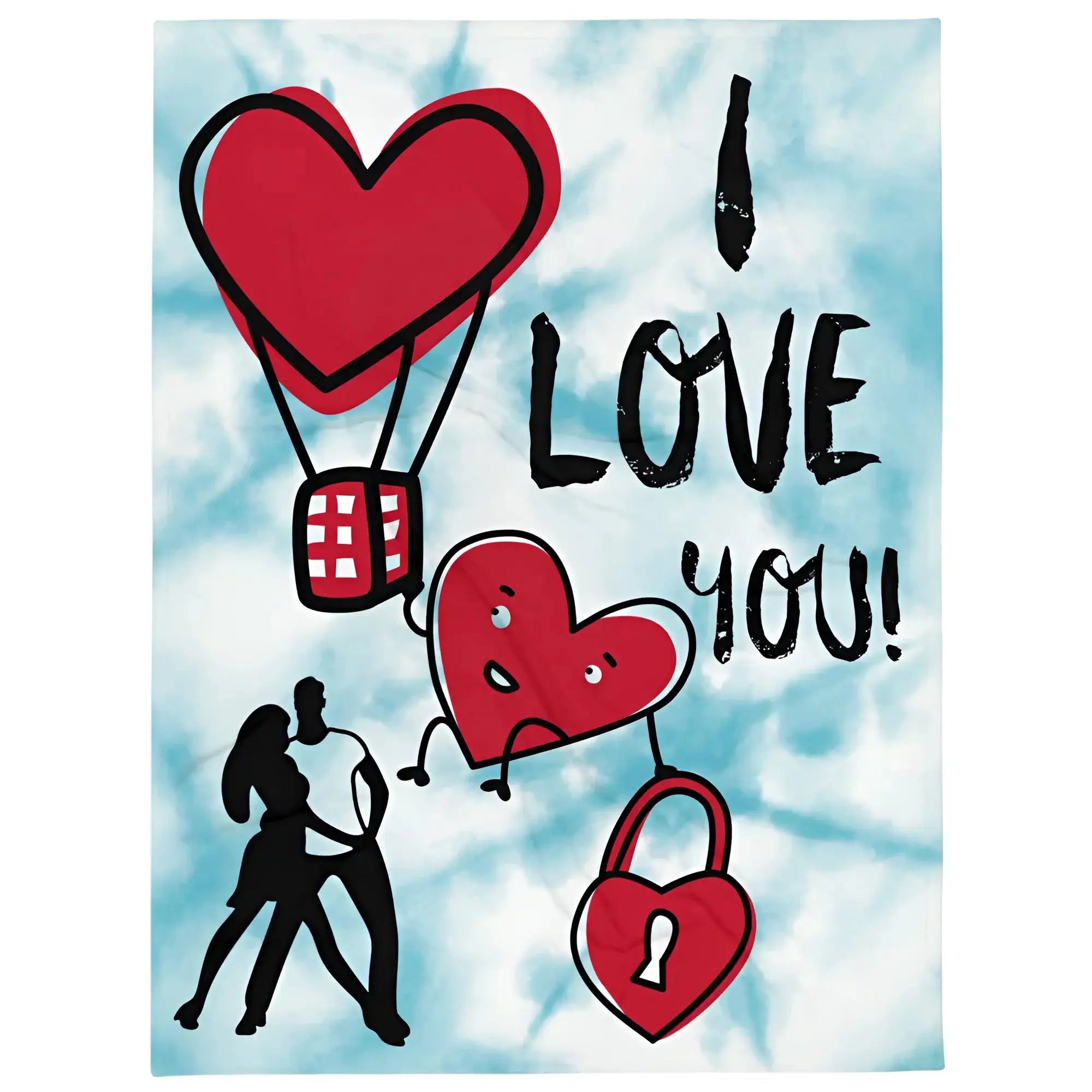 I love you! • Kuscheldecke / Tagesdecke - Kuscheldecken