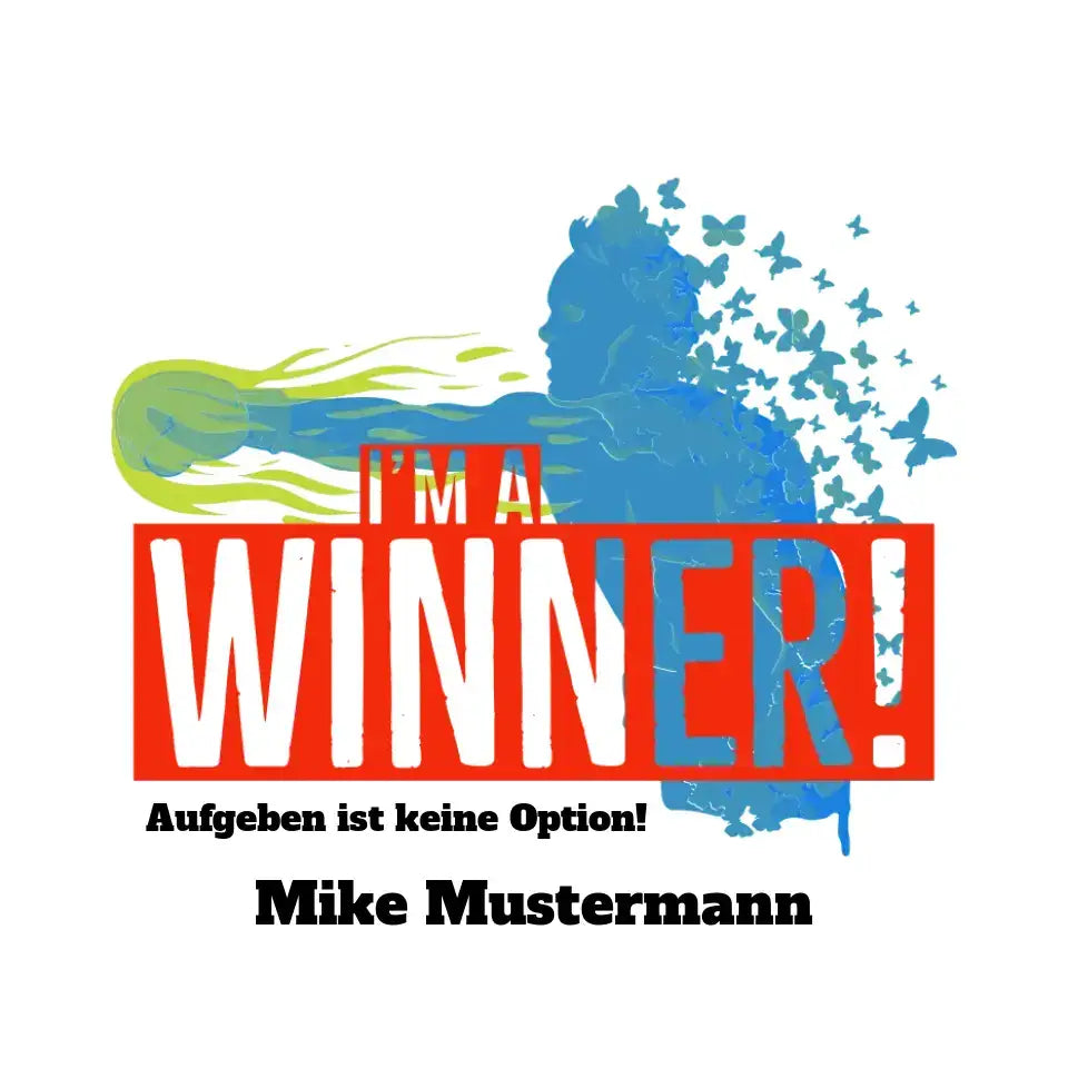 I´M A WINNER • STICKER 20x20 cm (Aufkleber) - White / OneSize / ausgestanzter Sticker 20x20 cm (Aufkleber) - Customizer