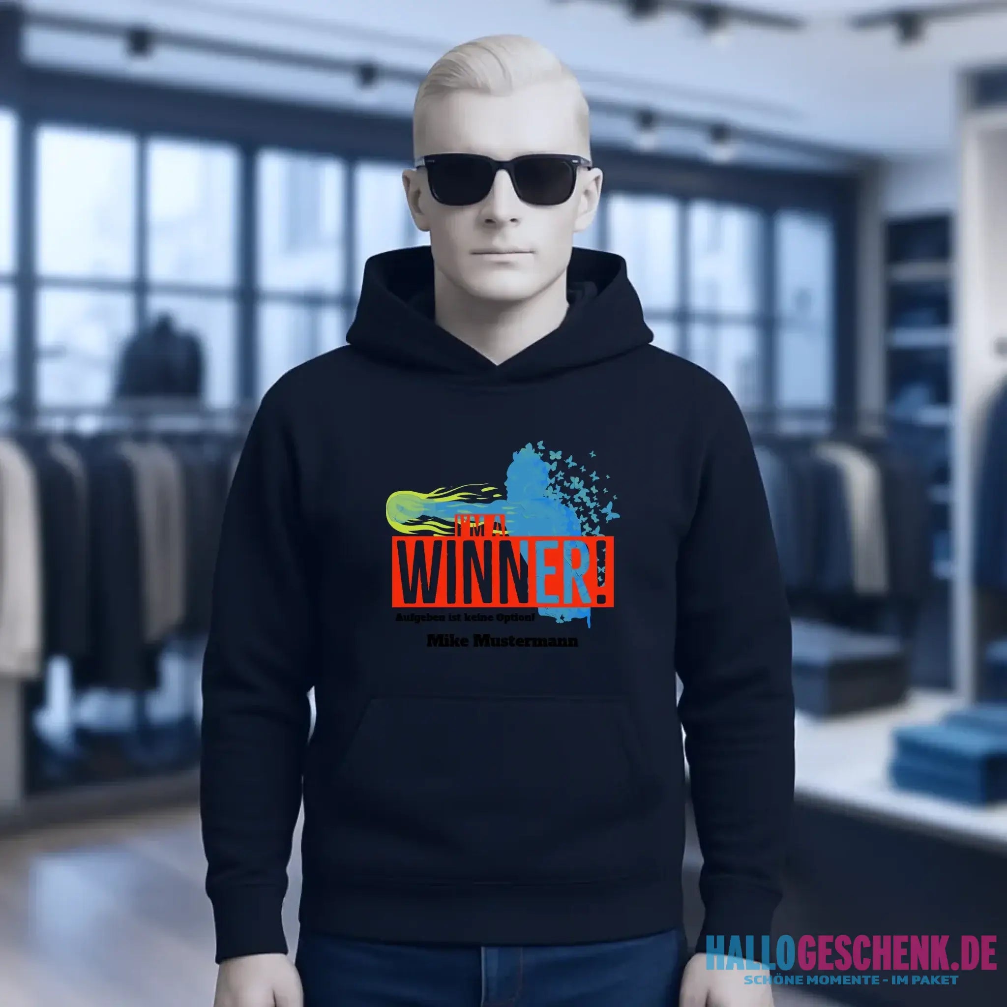 I´M A WINNER • Unisex Premium Hoodie XS-5XL aus Bio-Baumwolle für Damen & Herren • Exklusivdesign • personalisiert