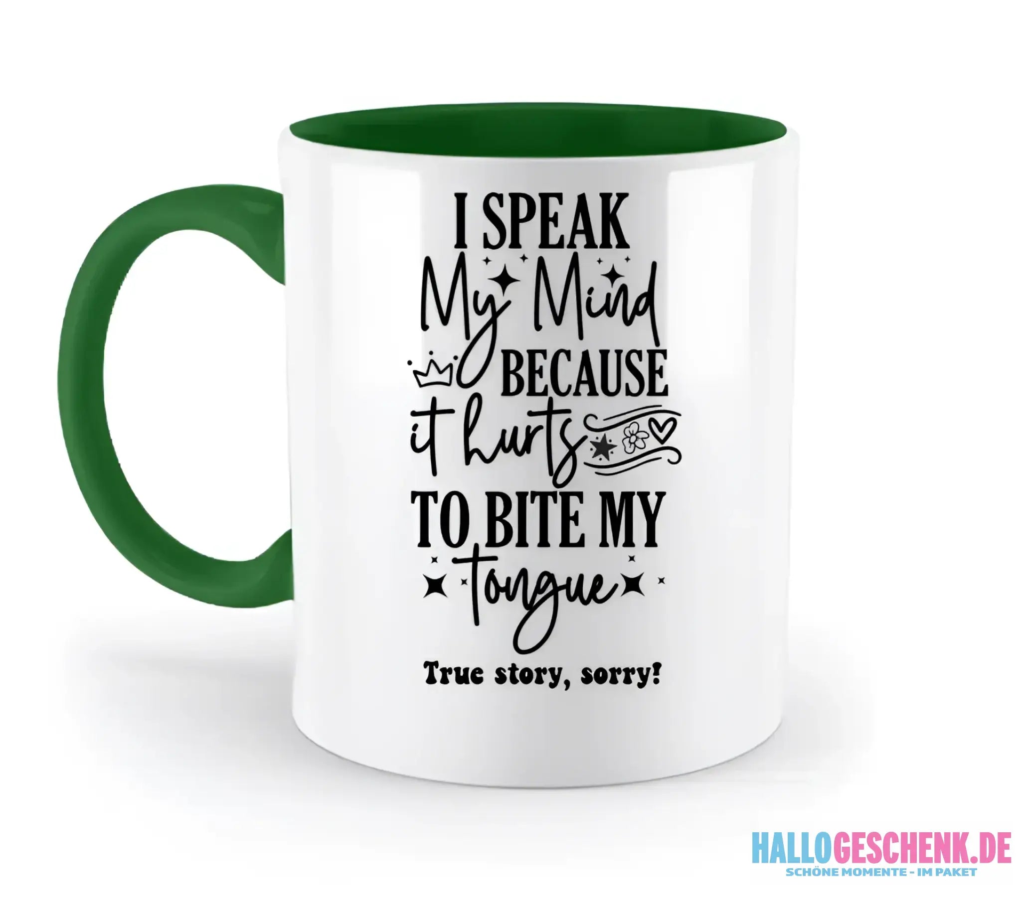 I speak my mind • zweifarbige Tasse • Exklusivdesign • personalisiert