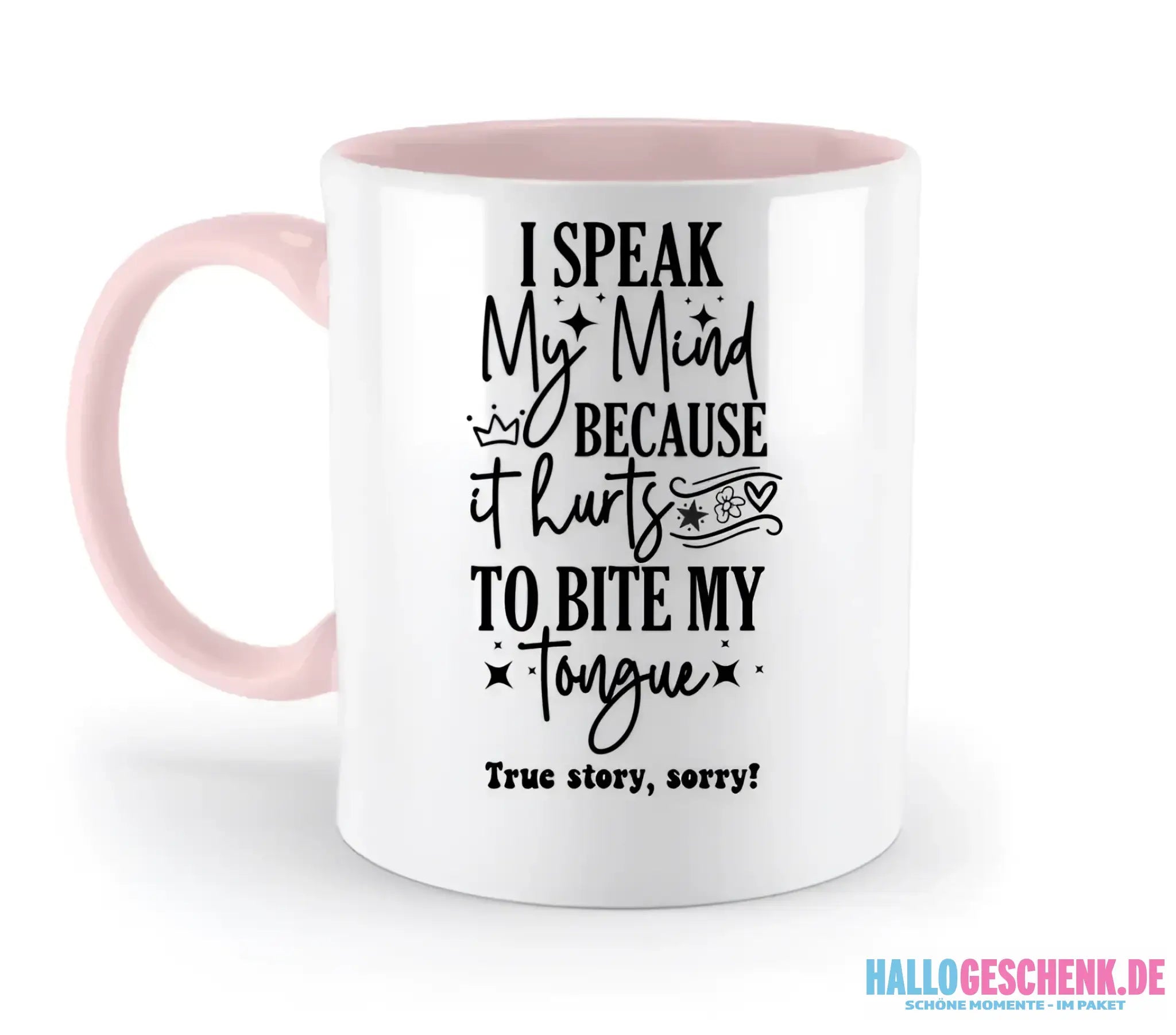 I speak my mind • zweifarbige Tasse • Exklusivdesign • personalisiert