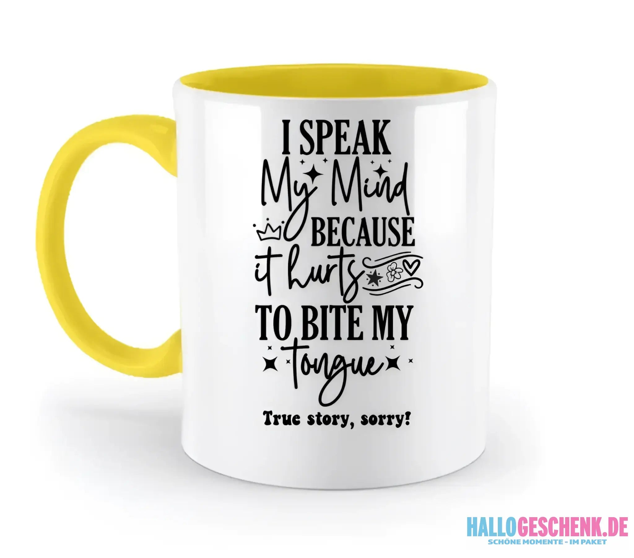 I speak my mind • zweifarbige Tasse • Exklusivdesign • personalisiert