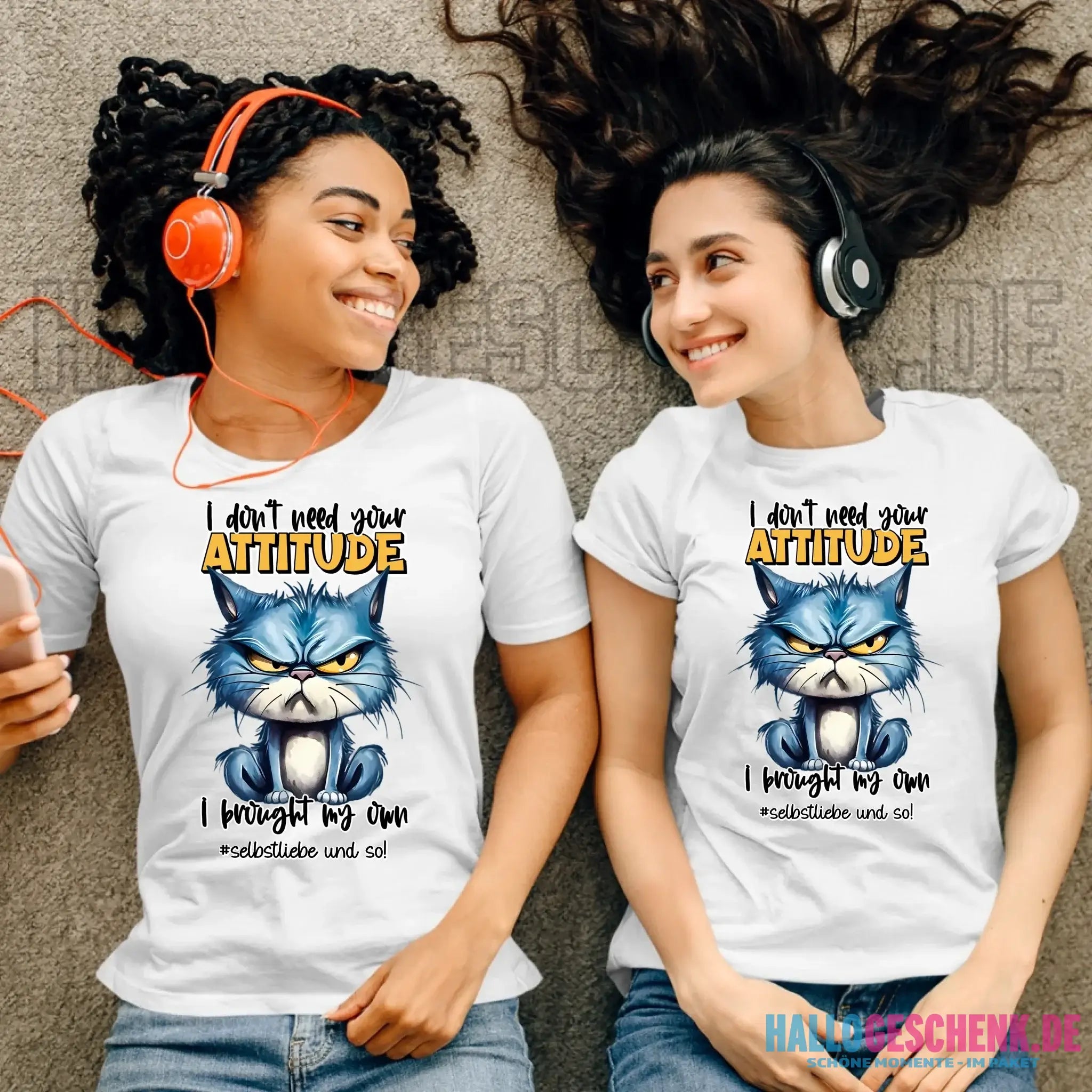Ich brauche deine Meinung nicht - ich habe meine eigene • Katze • Ladies Premium T-Shirt XS-2XL aus Bio-Baumwolle für Damen • Exklusivdesign • personalisiert