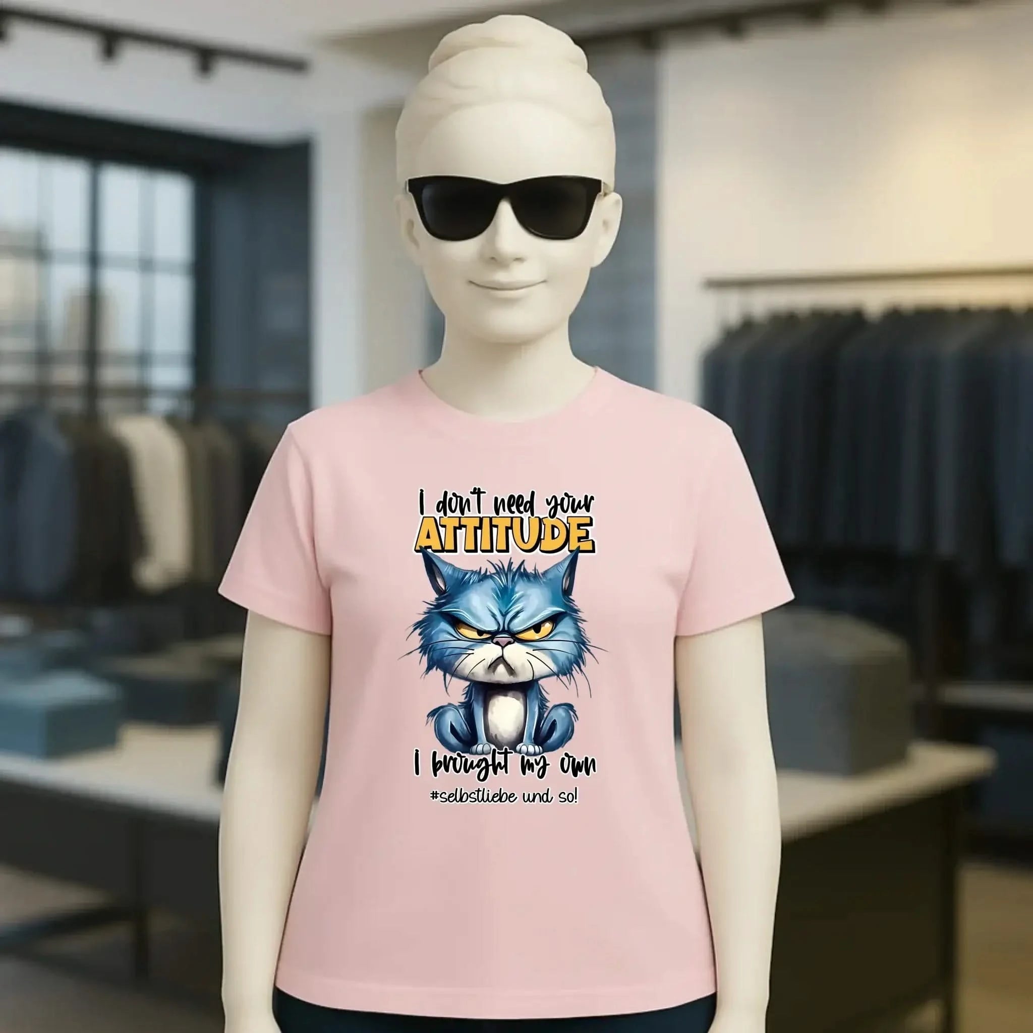 Ich brauche deine Meinung nicht - ich habe meine eigene • Katze • Ladies Premium T-Shirt XS-2XL aus Bio-Baumwolle für Damen • Exklusivdesign • personalisiert