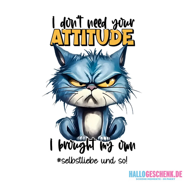 Ich brauche deine Meinung nicht - ich habe meine eigene • Katze • STICKER 20x20 cm (Aufkleber) • personalisiert - White