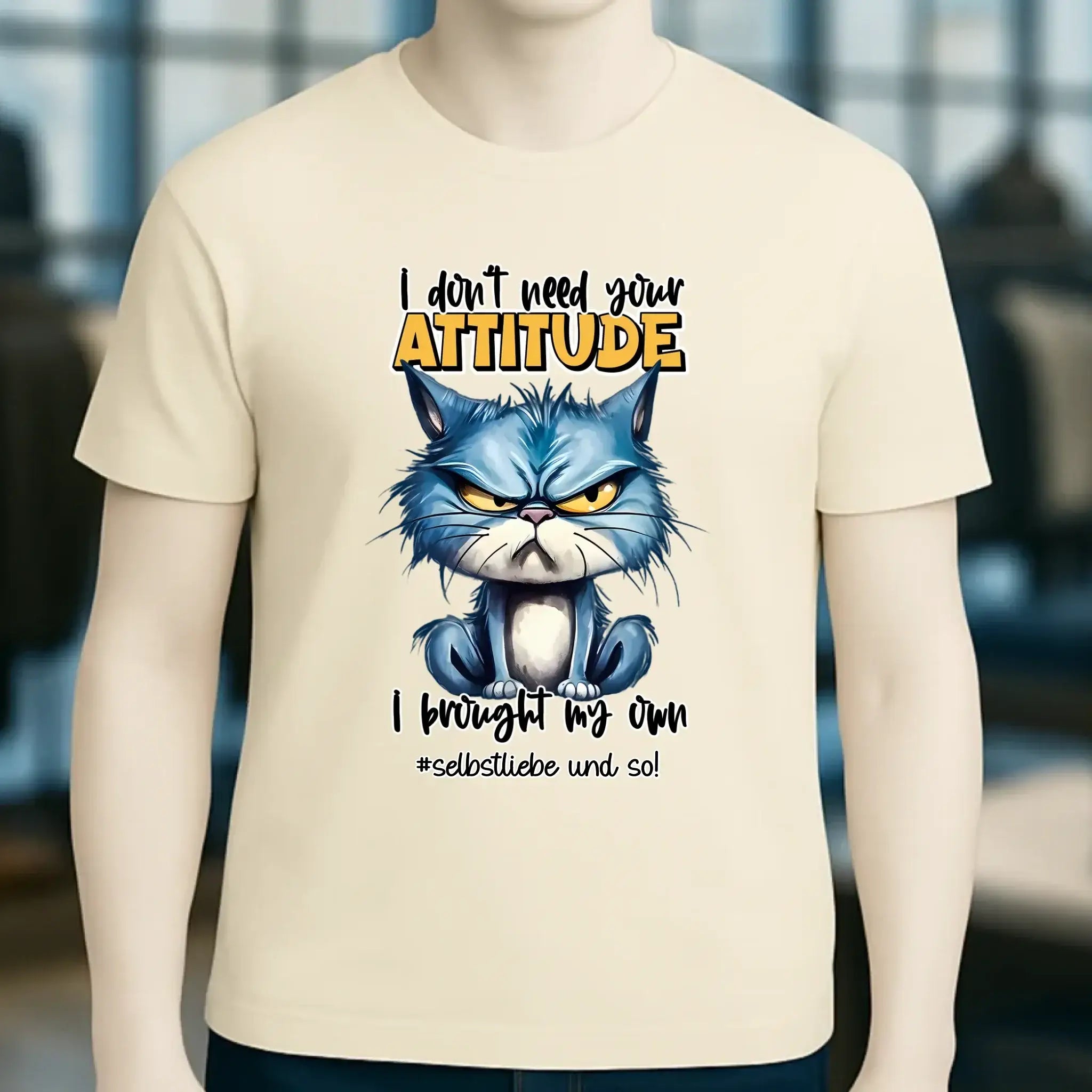 Ich brauche deine Meinung nicht - ich habe meine eigene • Katze • Unisex Premium T-Shirt XS-5XL aus Bio-Baumwolle für Damen & Herren • Exklusivdesign • personalisiert