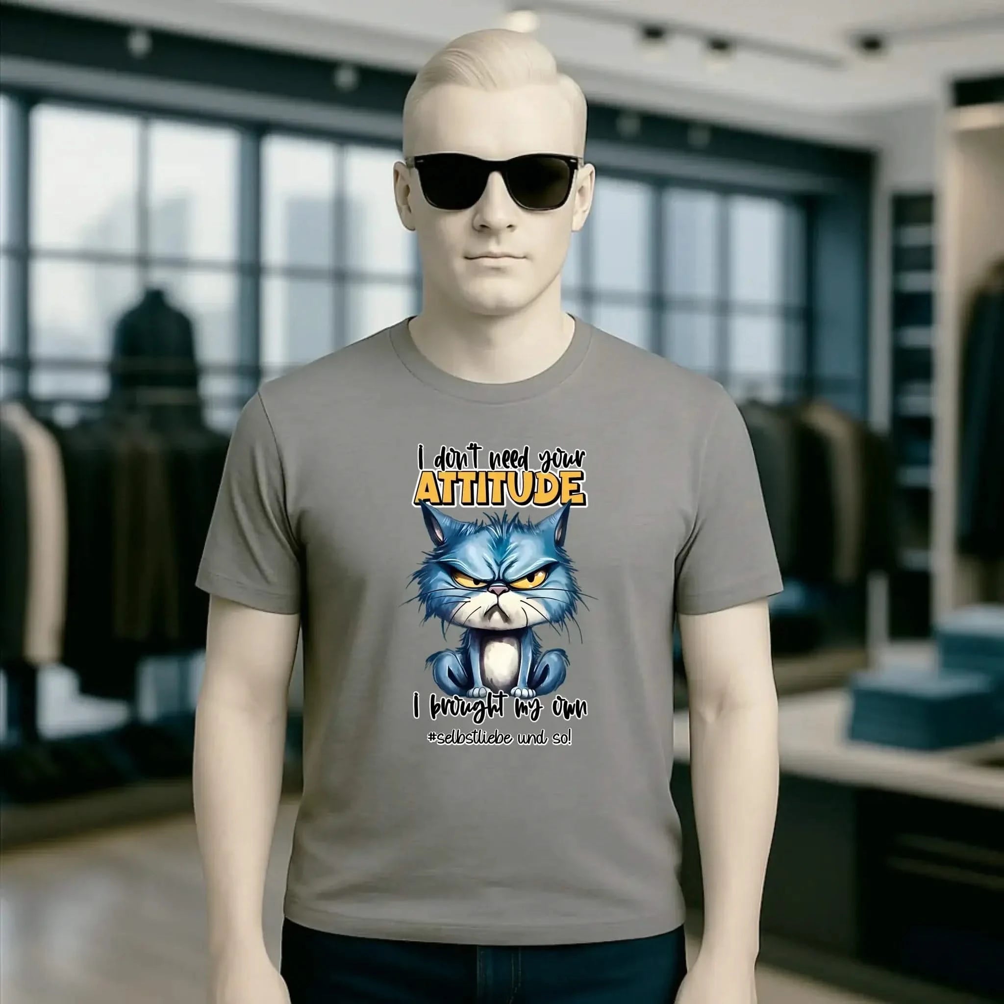 Ich brauche deine Meinung nicht - ich habe meine eigene • Katze • Unisex Premium T-Shirt XS-5XL aus Bio-Baumwolle für Damen & Herren • Exklusivdesign • personalisiert