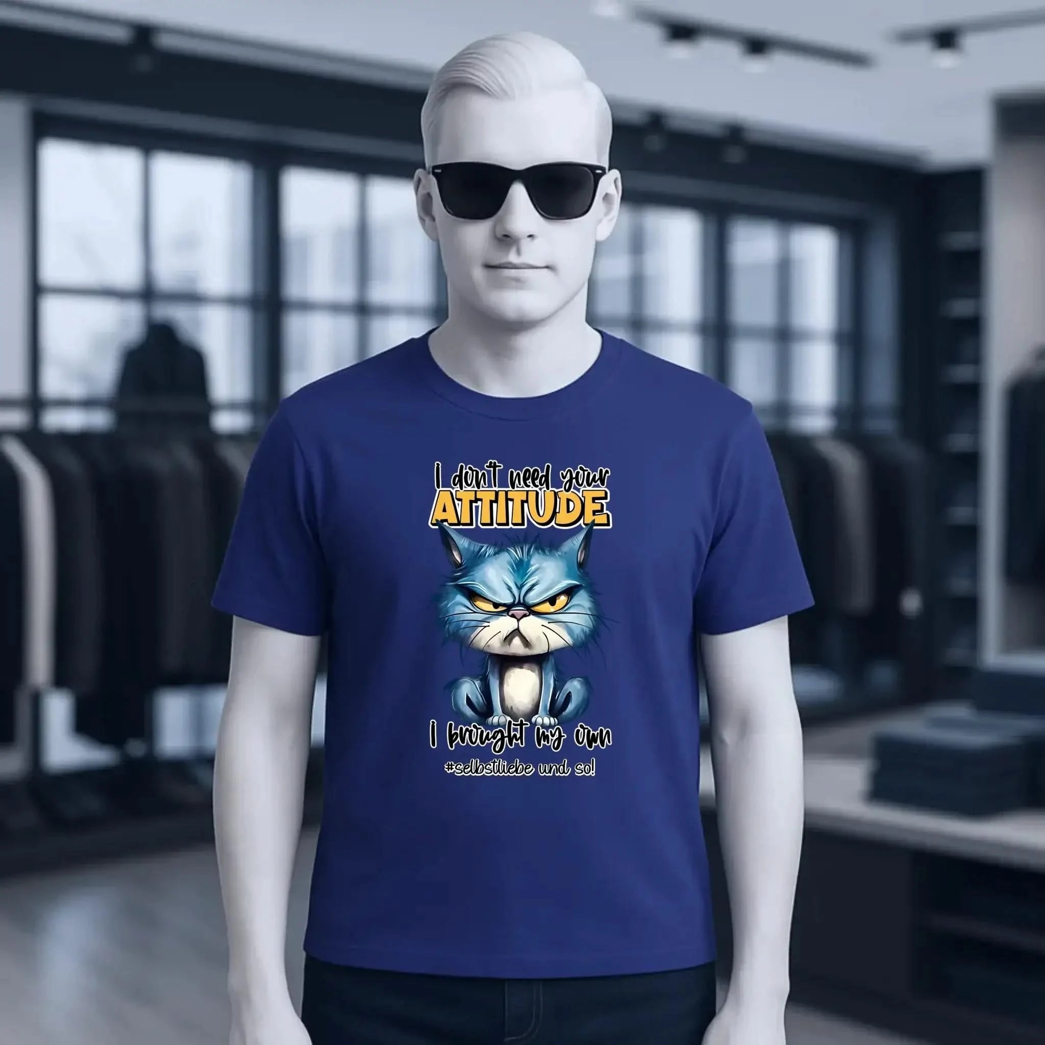 Ich brauche deine Meinung nicht - ich habe meine eigene • Katze • Unisex Premium T-Shirt XS-5XL aus Bio-Baumwolle für Damen & Herren • Exklusivdesign • personalisiert