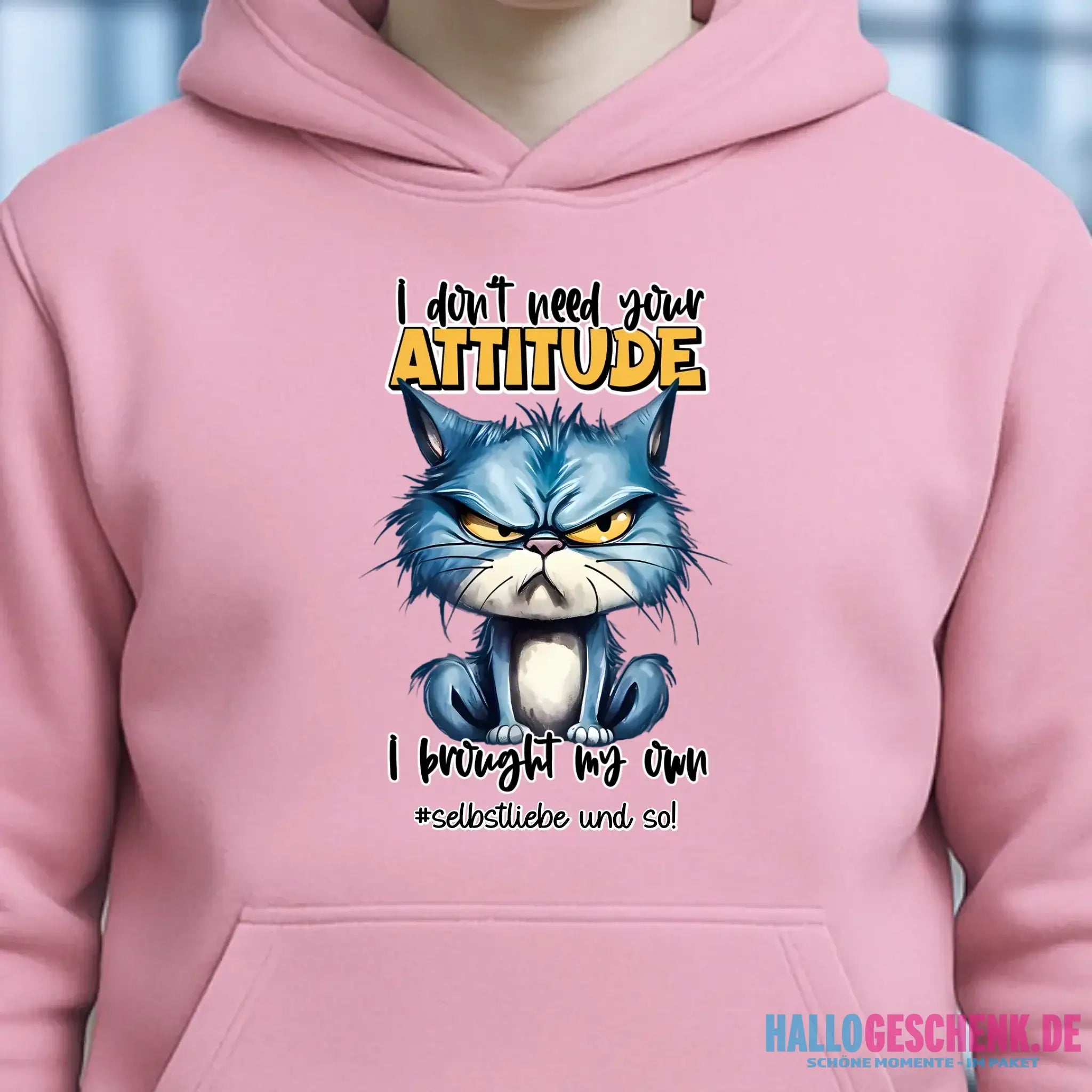 Ich brauche deine Meinung nicht - ich habe meine eigene • Katze • Unisex Premium Hoodie XS-5XL aus Bio-Baumwolle für Damen & Herren • Exklusivdesign • personalisiert