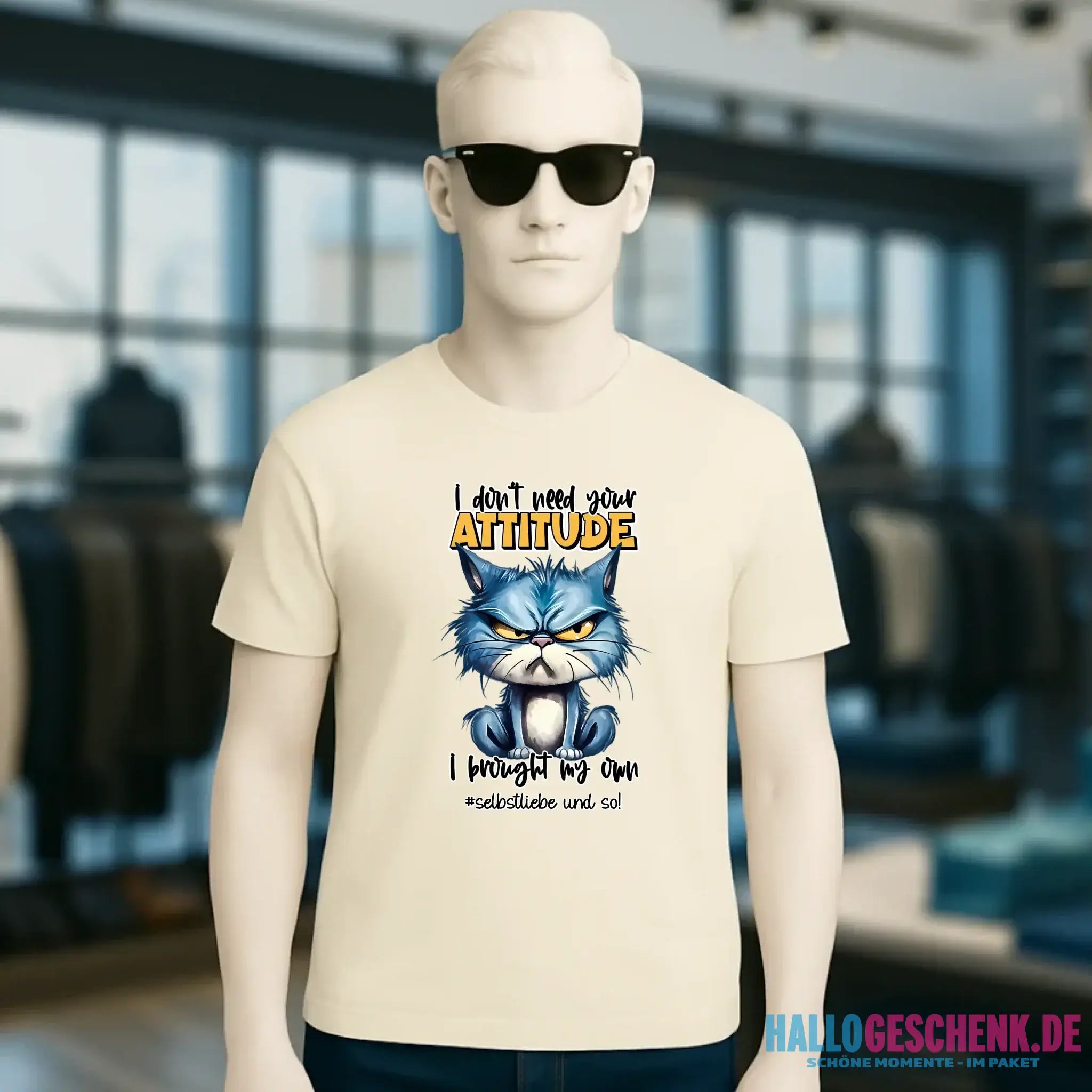 Ich brauche deine Meinung nicht - ich habe meine eigene • Katze • Unisex Premium T-Shirt XS-5XL aus Bio-Baumwolle für Damen & Herren • Exklusivdesign • personalisiert