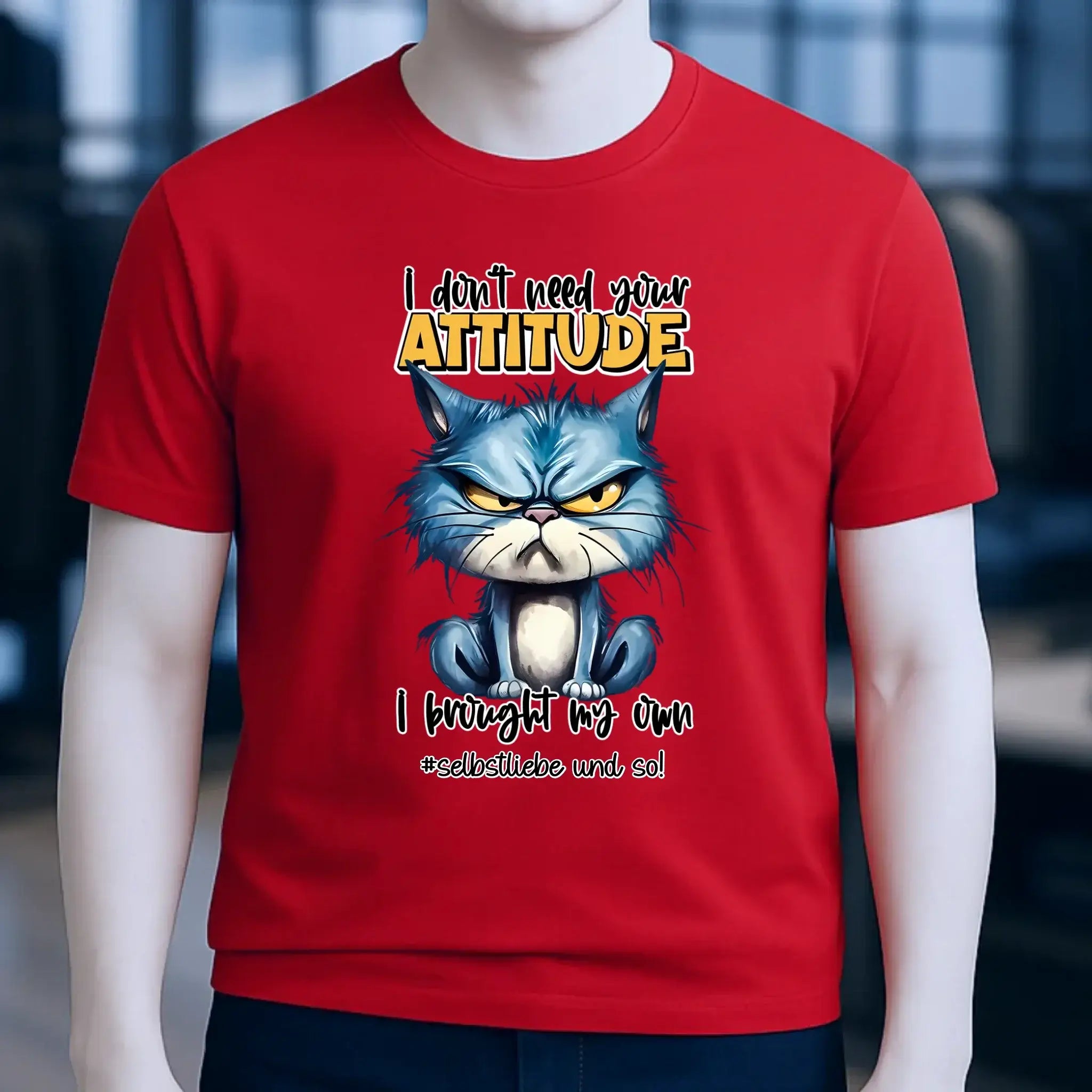 Ich brauche deine Meinung nicht - ich habe meine eigene • Katze • Unisex Premium T-Shirt XS-5XL aus Bio-Baumwolle für Damen & Herren • Exklusivdesign • personalisiert