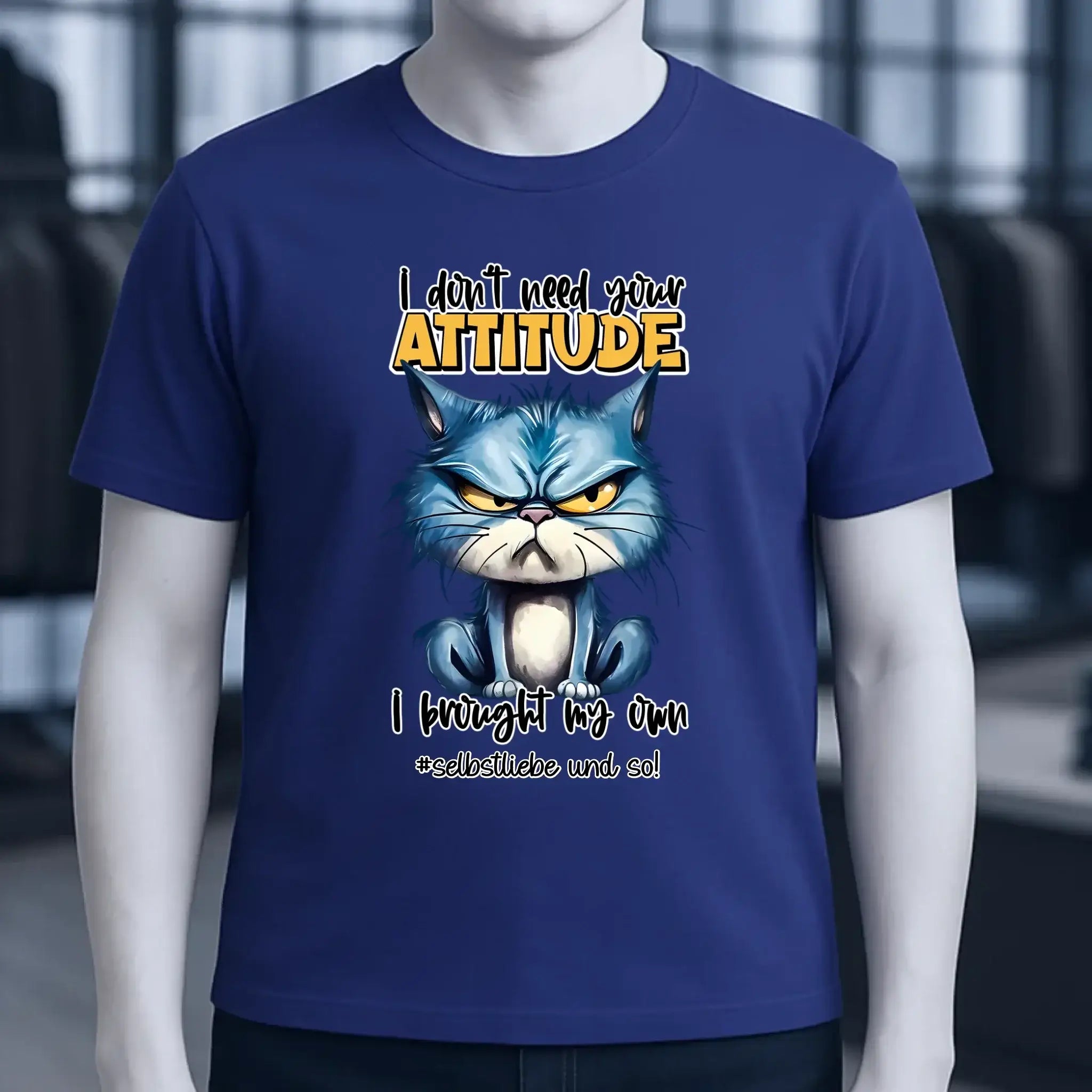 Ich brauche deine Meinung nicht - ich habe meine eigene • Katze • Unisex Premium T-Shirt XS-5XL aus Bio-Baumwolle für Damen & Herren • Exklusivdesign • personalisiert