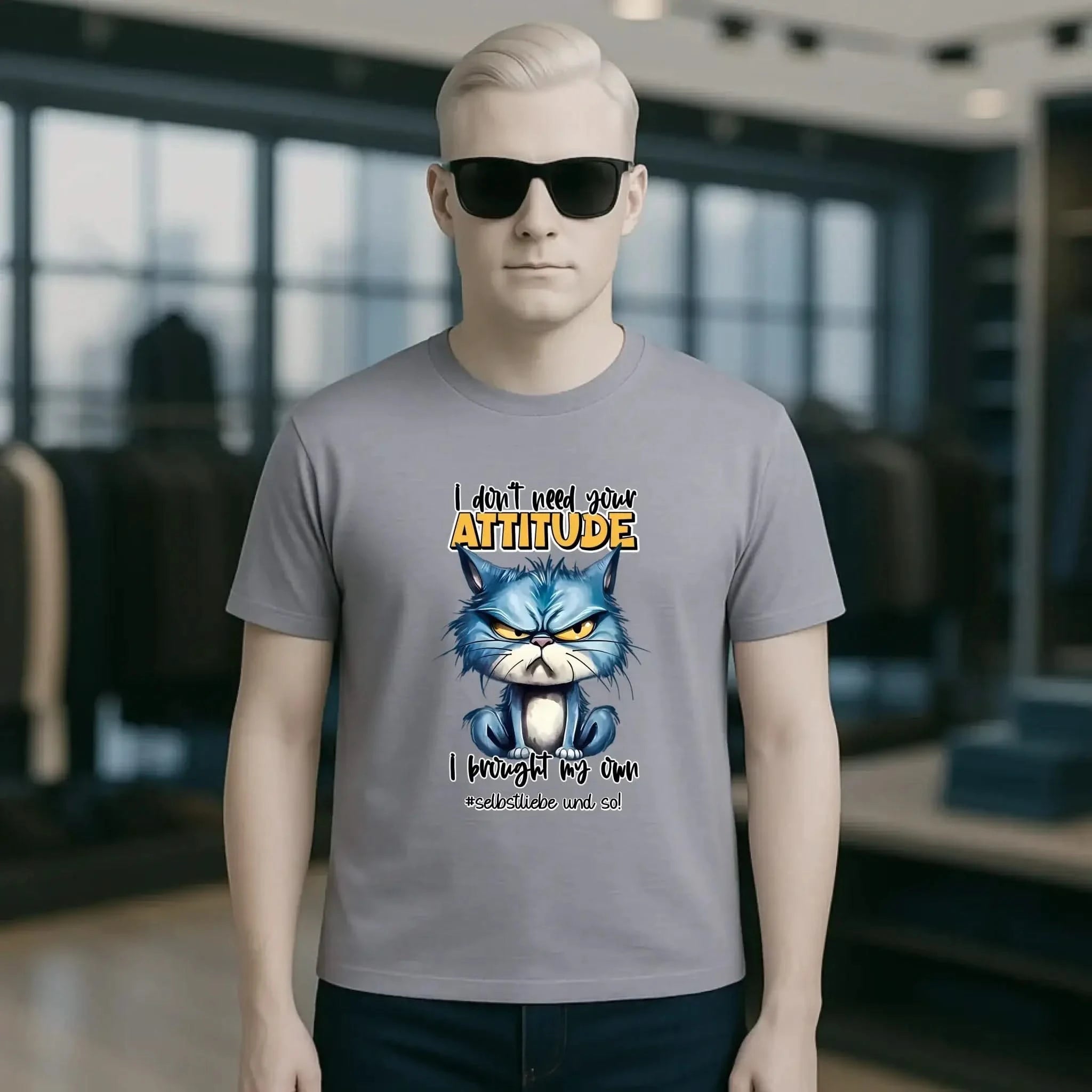Ich brauche deine Meinung nicht - ich habe meine eigene • Katze • Unisex Premium T-Shirt XS-5XL aus Bio-Baumwolle für Damen & Herren • Exklusivdesign • personalisiert