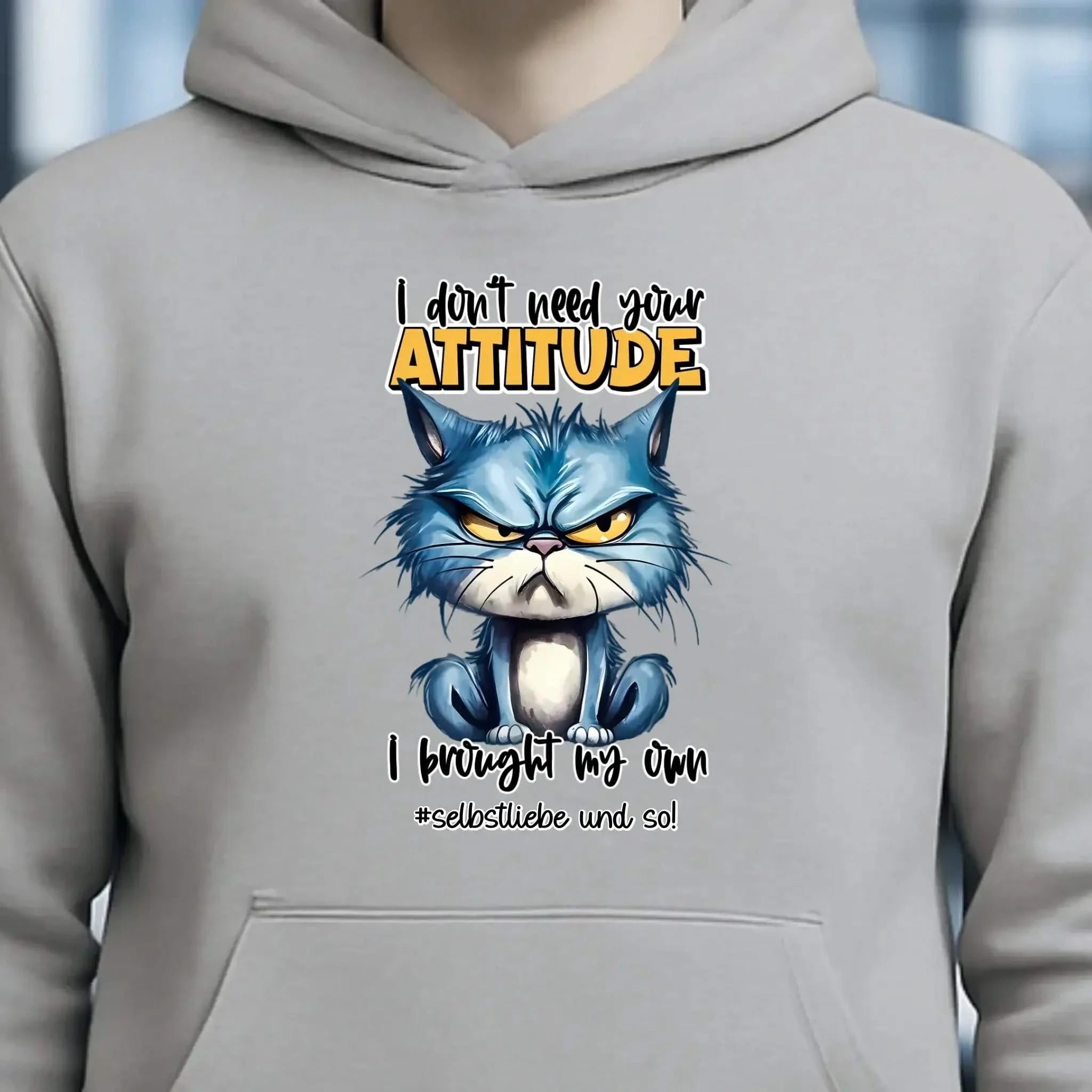 Ich brauche deine Meinung nicht - ich habe meine eigene • Katze • Unisex Premium Hoodie XS-5XL aus Bio-Baumwolle für Damen & Herren • Exklusivdesign • personalisiert