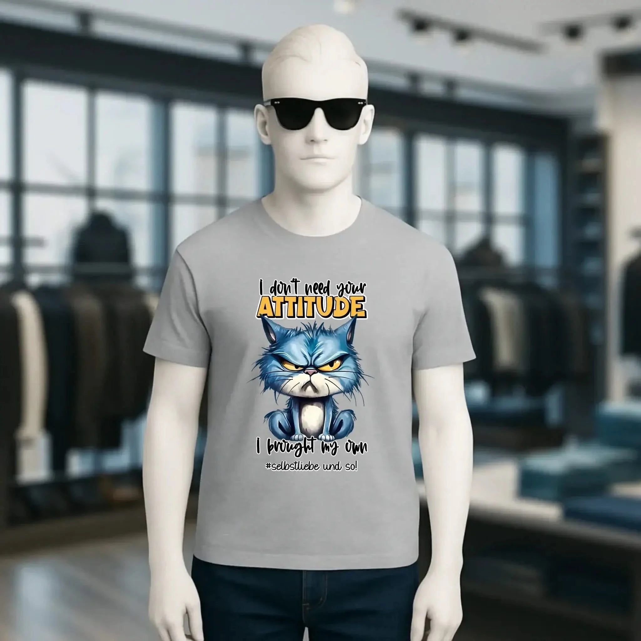 Ich brauche deine Meinung nicht - ich habe meine eigene • Katze • Unisex Premium T-Shirt XS-5XL aus Bio-Baumwolle für Damen & Herren • Exklusivdesign • personalisiert