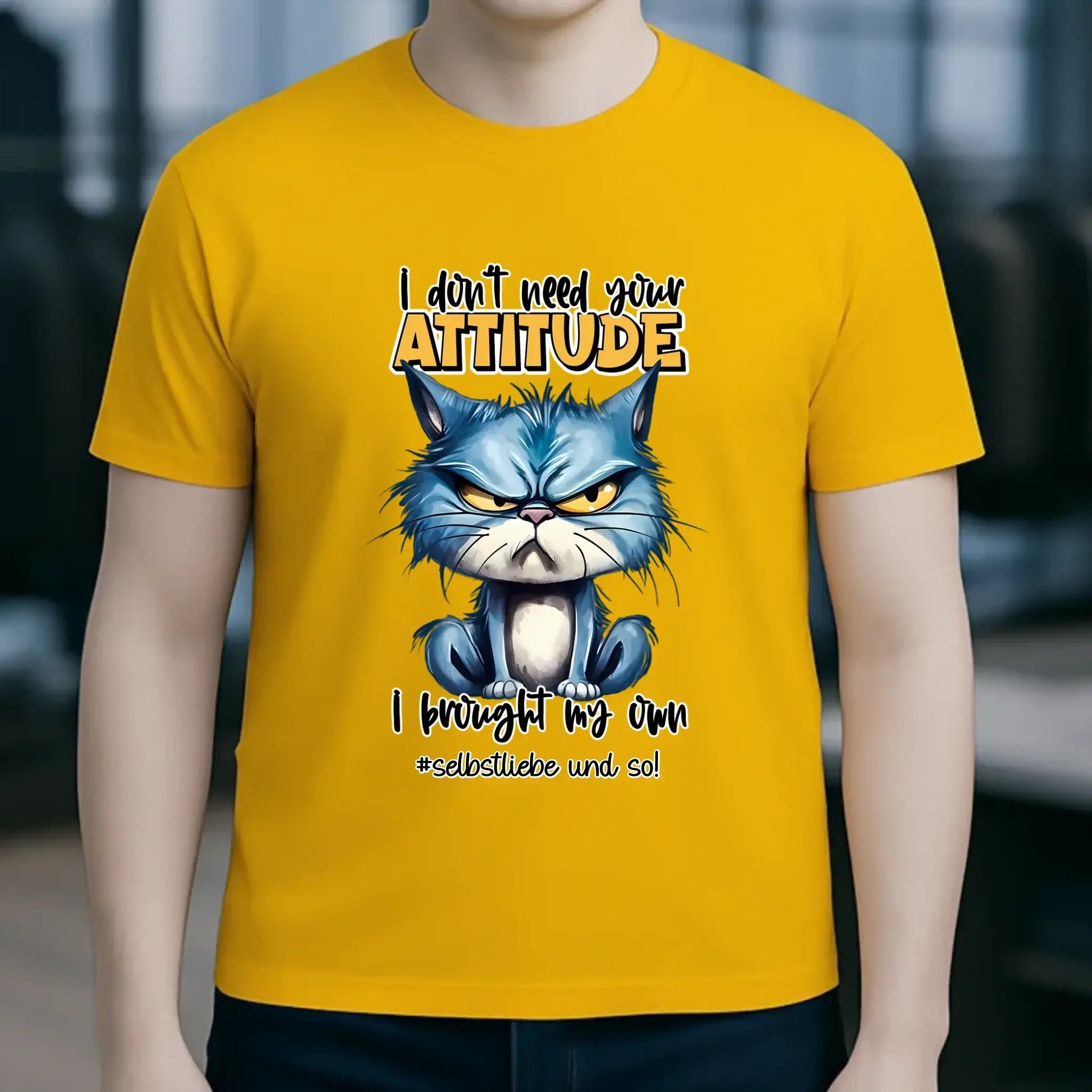Ich brauche deine Meinung nicht - ich habe meine eigene • Katze • Unisex Premium T-Shirt XS-5XL aus Bio-Baumwolle für Damen & Herren • Exklusivdesign • personalisiert