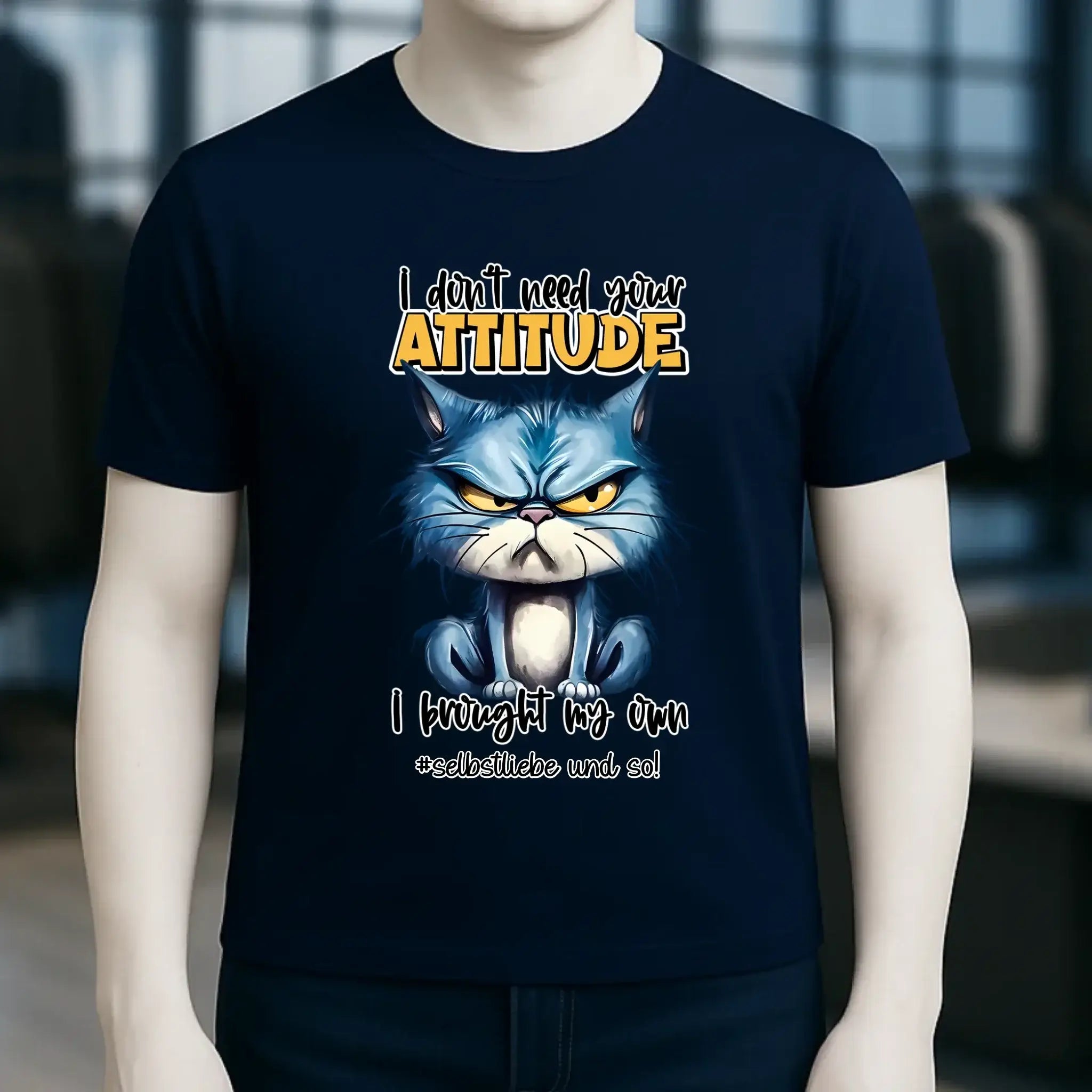 Ich brauche deine Meinung nicht - ich habe meine eigene • Katze • Unisex Premium T-Shirt XS-5XL aus Bio-Baumwolle für Damen & Herren • Exklusivdesign • personalisiert